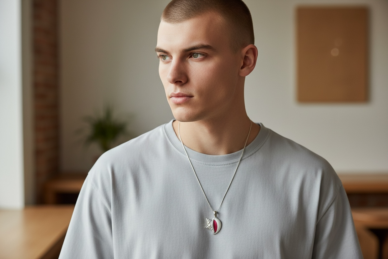 925 sterling silver handmade conch shell pendant