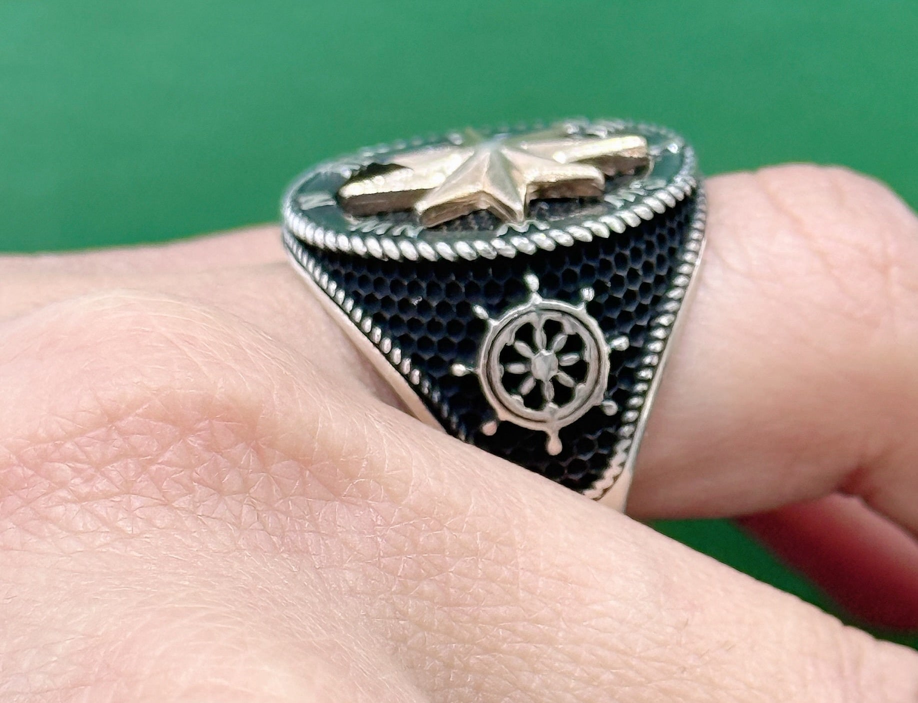 925 Sterling Silver Compass man’s ring