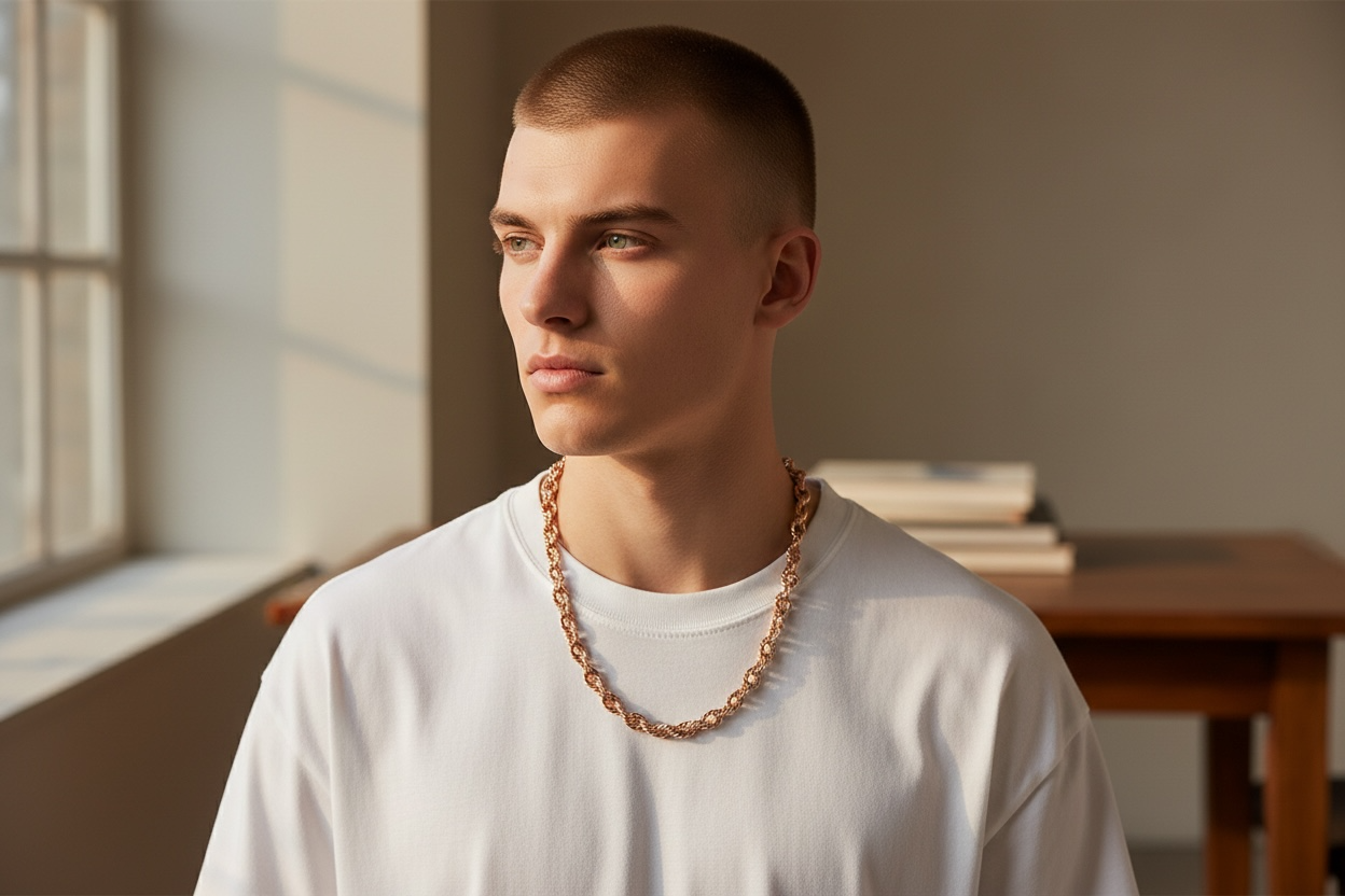 MONEY CHAIN 925 solid sterling silver rose gold 7mm 20” long