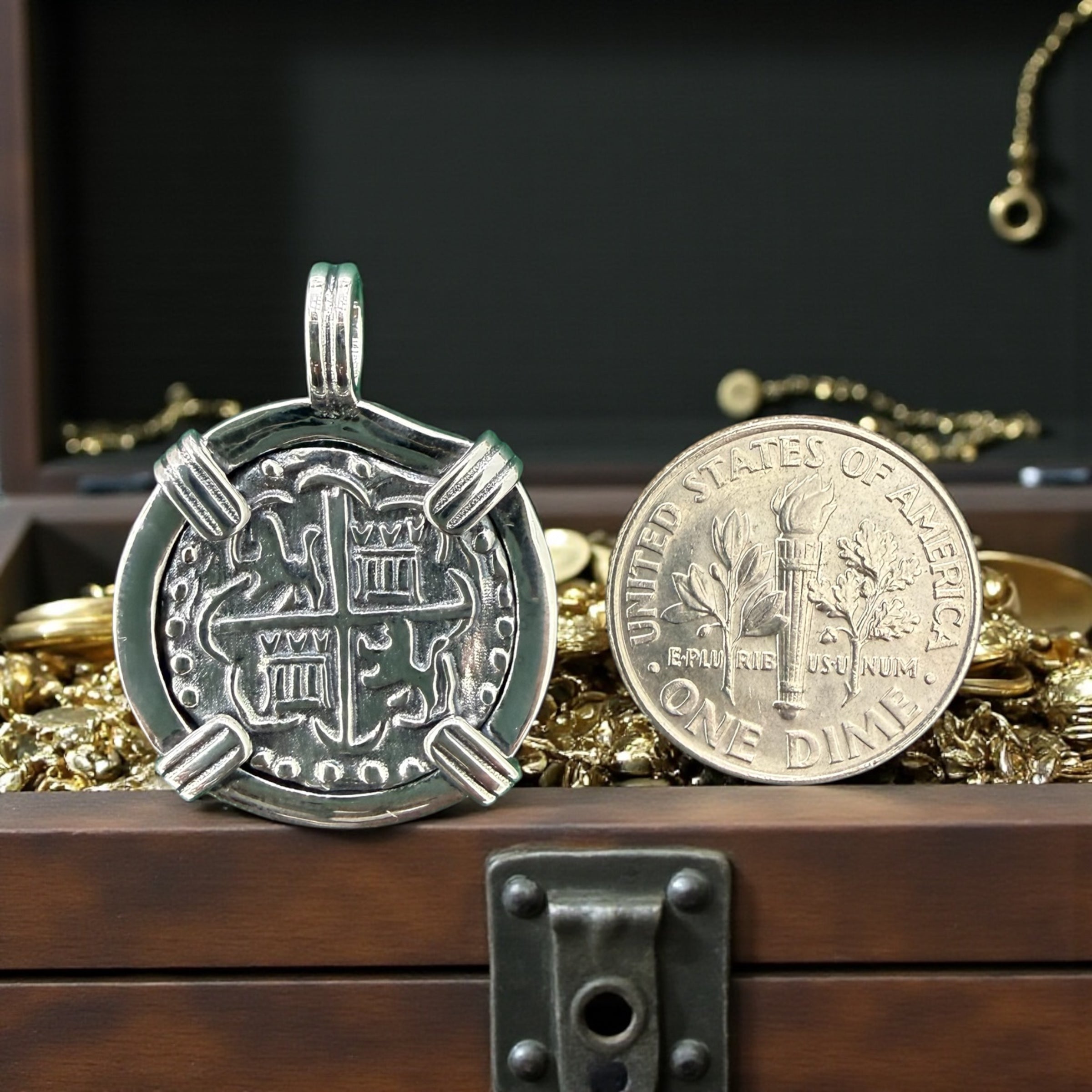 925 sterling silver atocha coin pendant