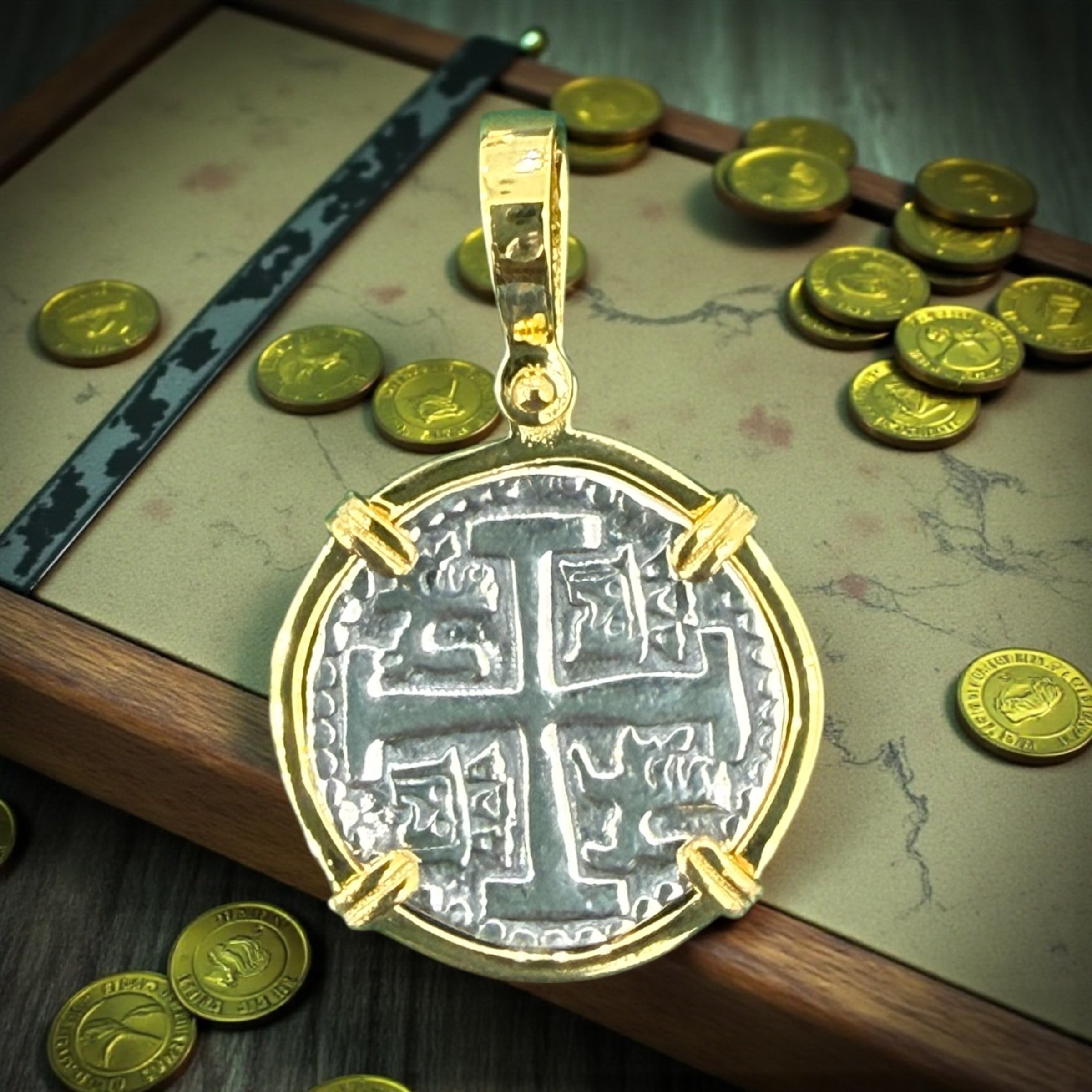 925 sterling silver atocha dime size coin pendant 18mm