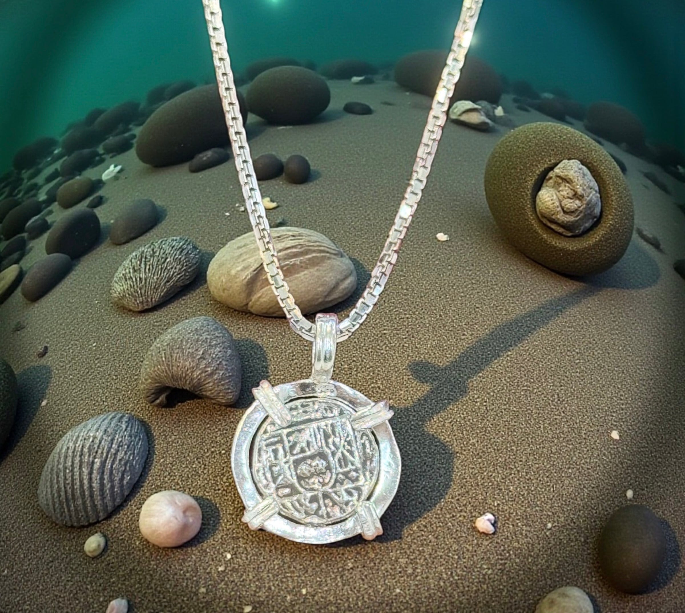 NUESTRA SENORA DE ATOCHA MINI SILVER COIN PENDANT