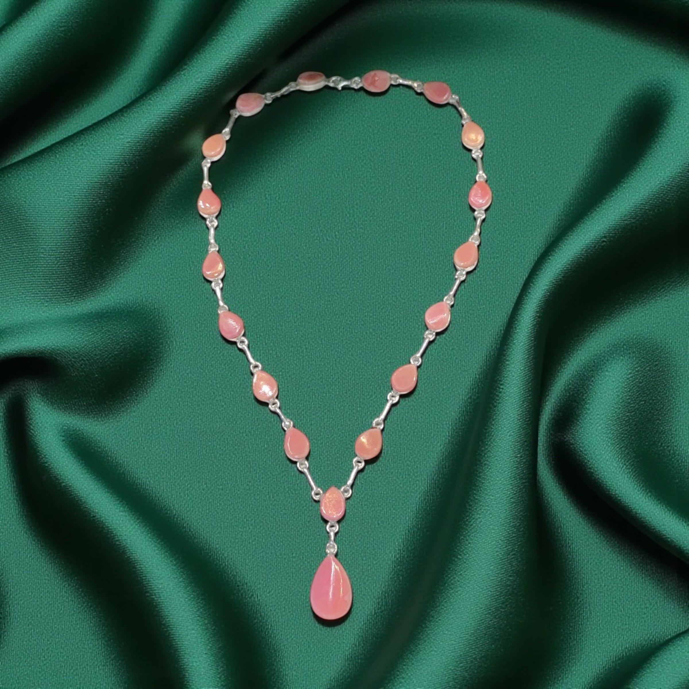 Handmade Pink Larimar Tear Drop style Necklace