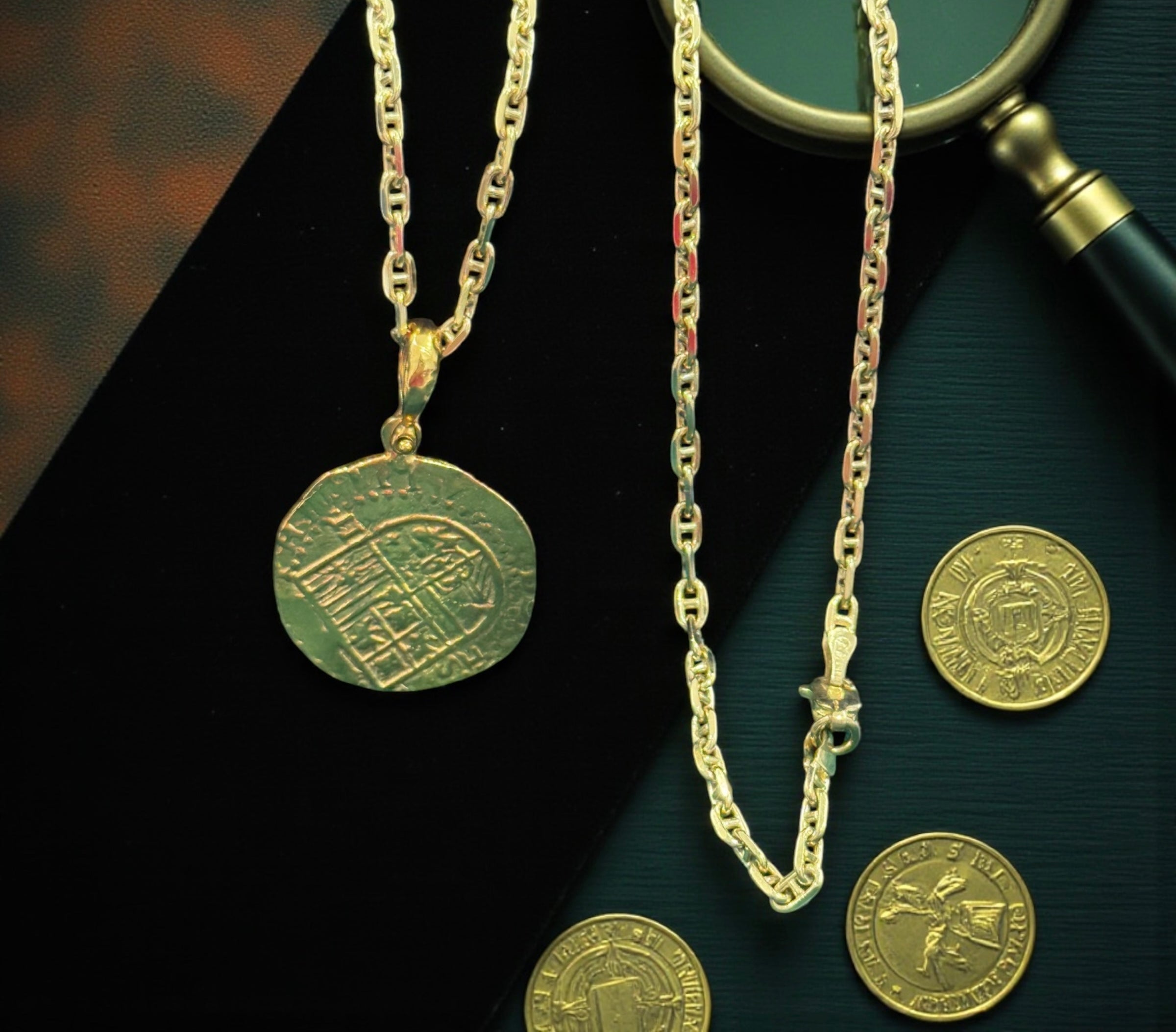 ATOCHA SHIPWRECK GOLD COIN PENDANT HANDMADE WITH 14k SOLID GOLD