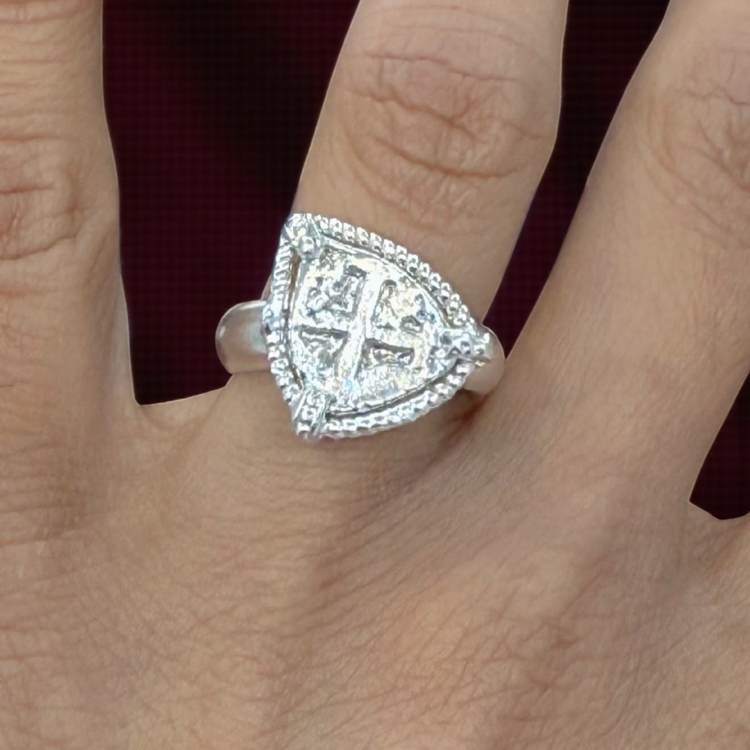 ATOCHA SILVER COIN RING