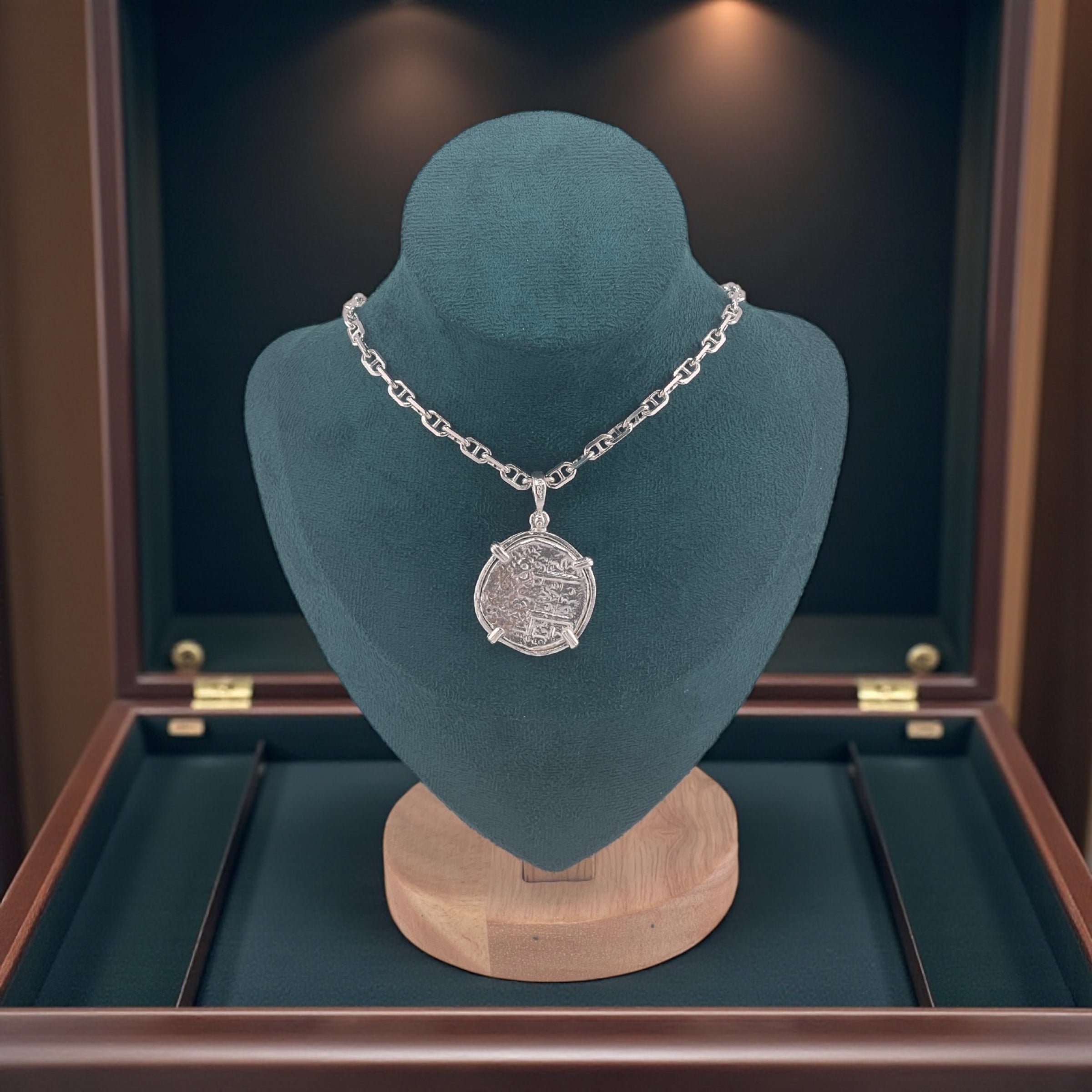 NUESTRA SENORA DE ATOCHA SOLID SILVER COIN PENDANT