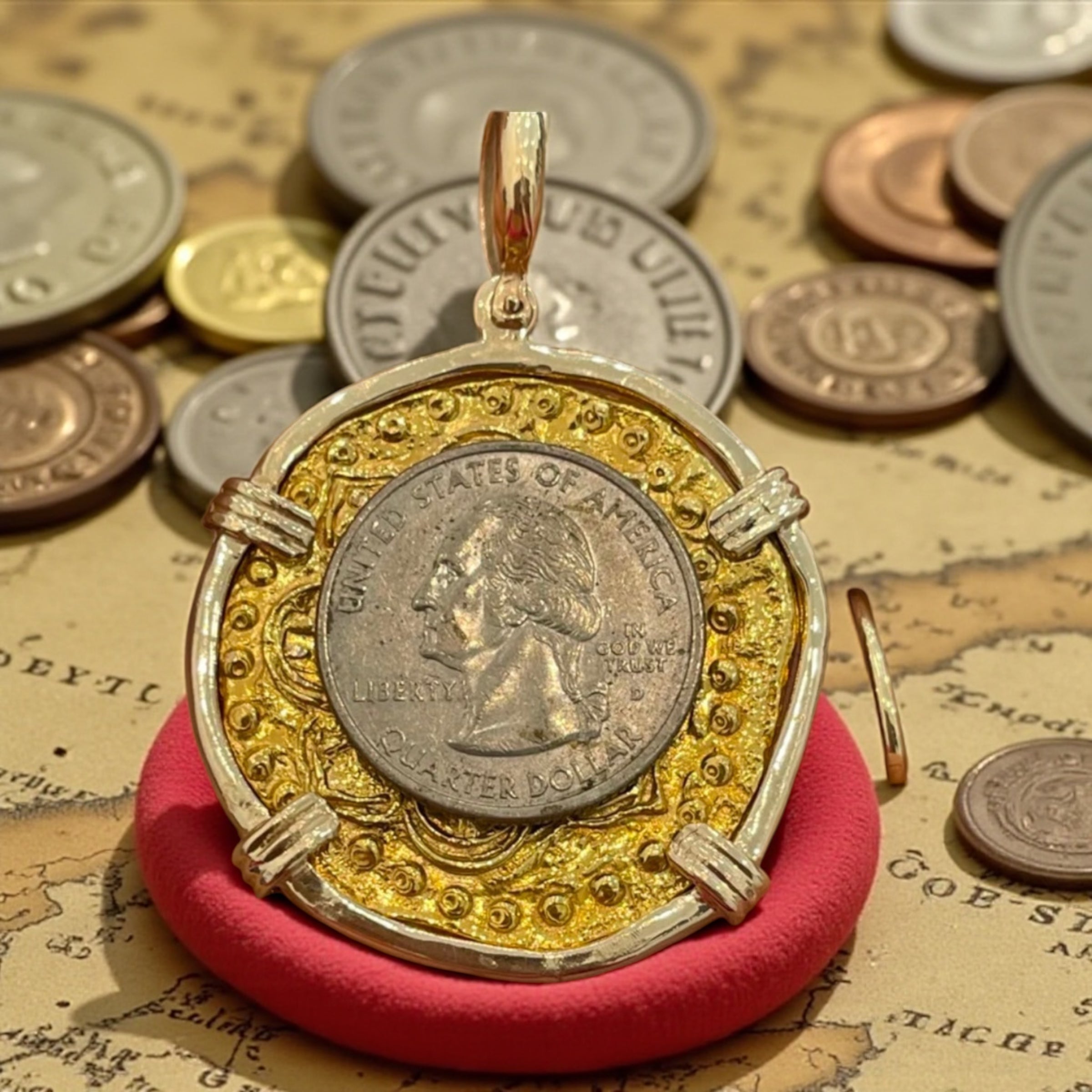 ATOCHA SHIPWRECK GOLD COIN PENDANT HANDMADE WITH 14k SOLID GOLD