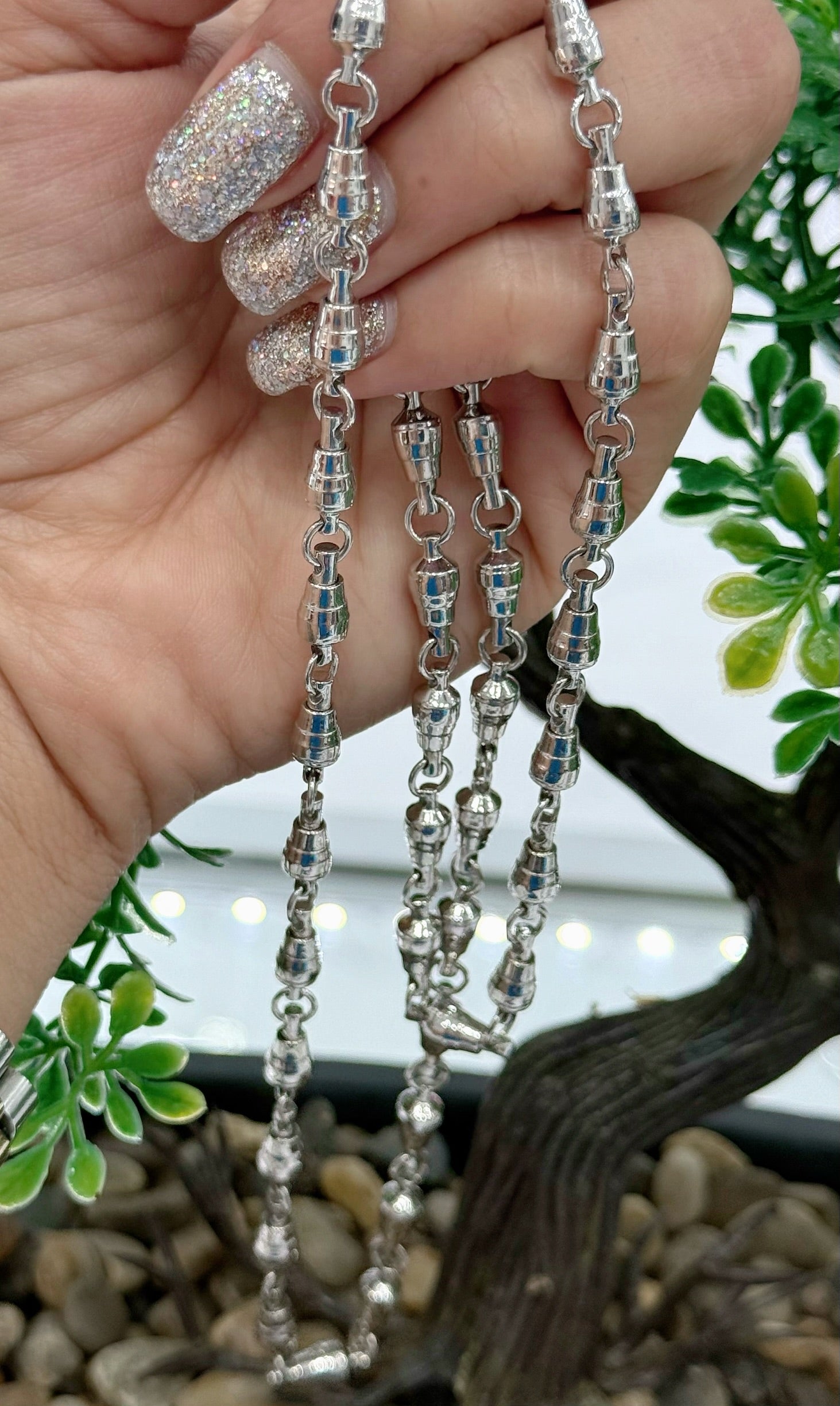 925 ITALIAN SOLID STERLING SILVER SWIVEL CHAIN 4MM
