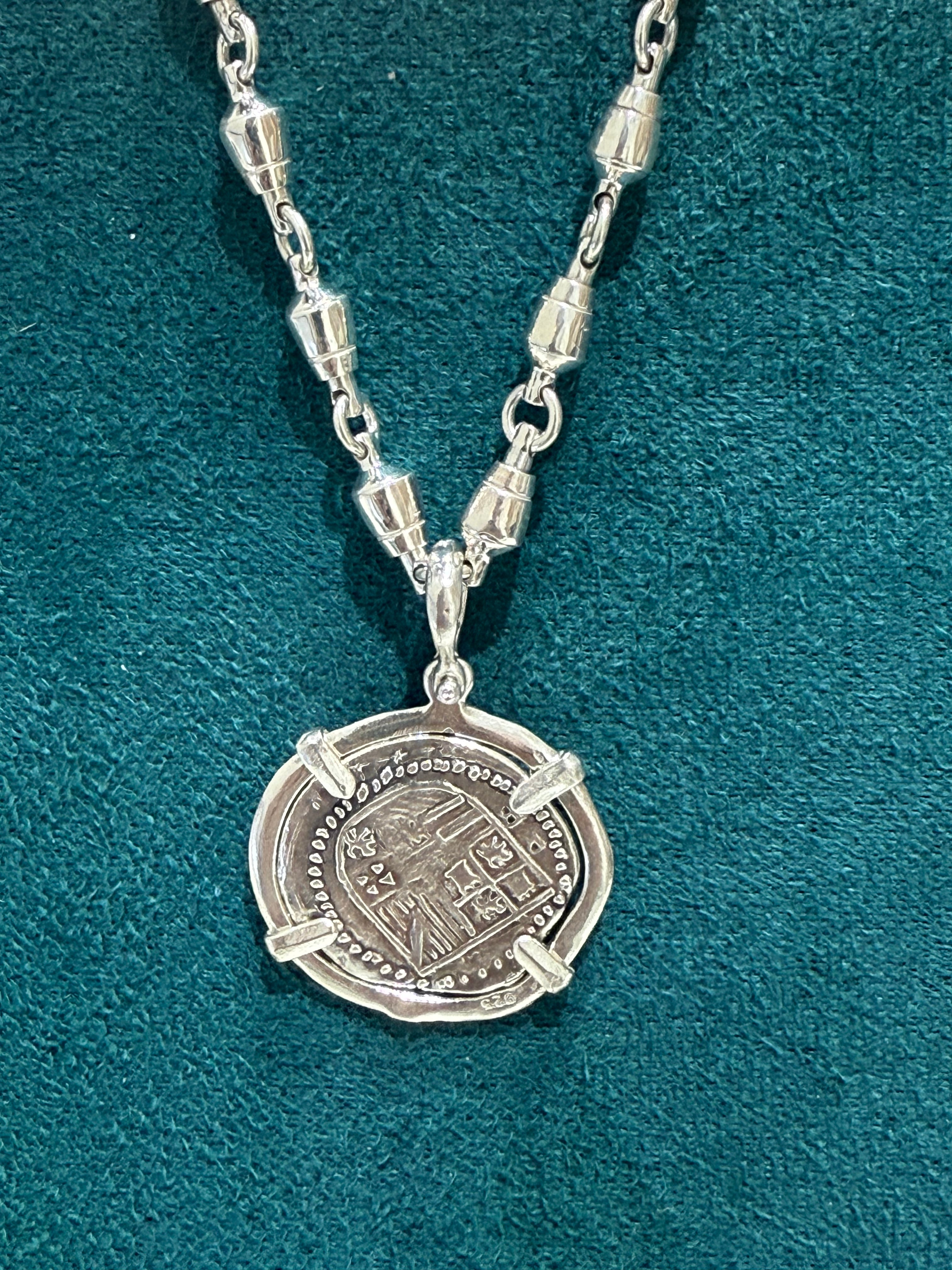 ATOCHA SOLID SILVER COIN PENDANT