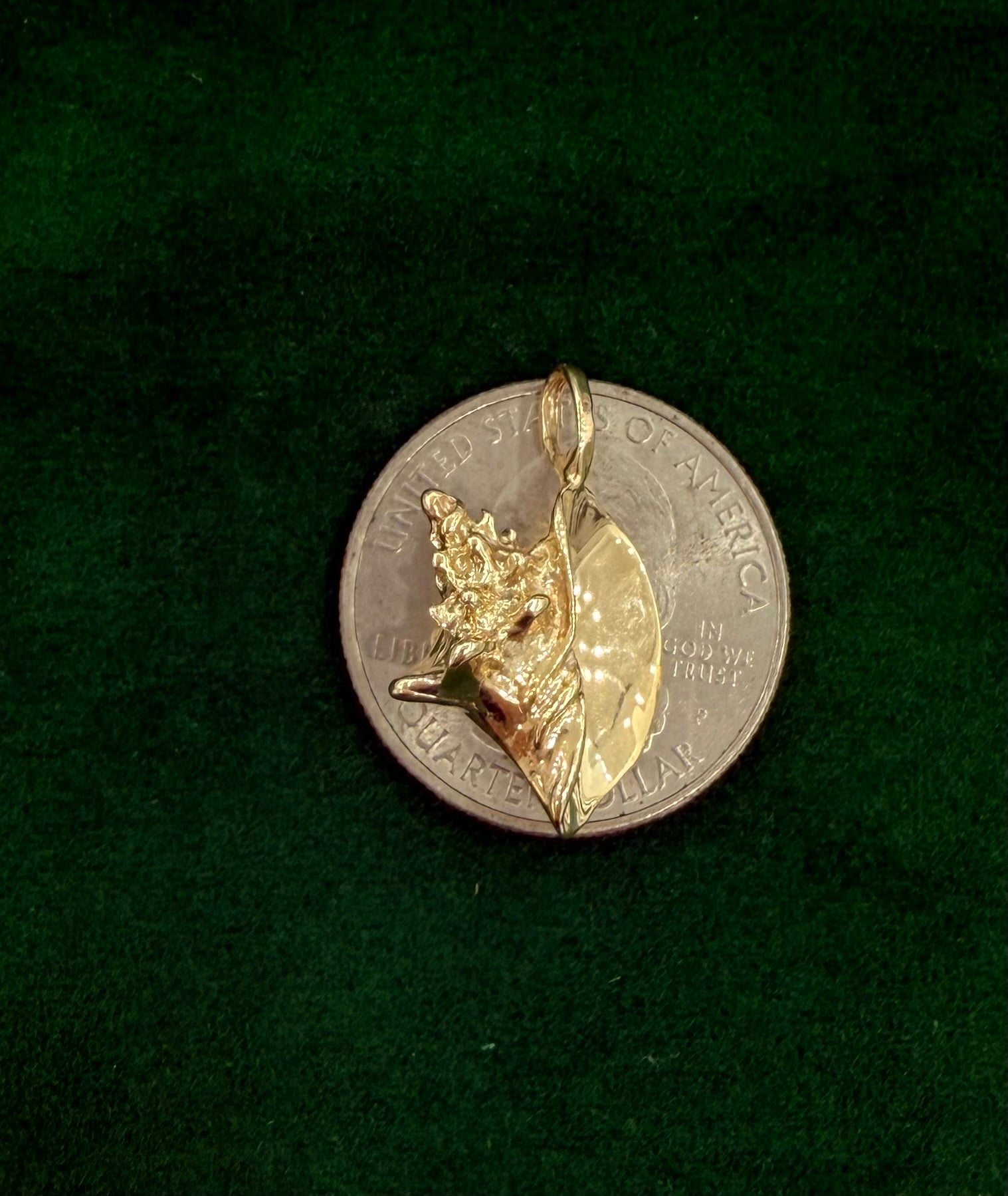 14K REAL SOLID GOLD HANDMADE CONCH SHELL PENDANT