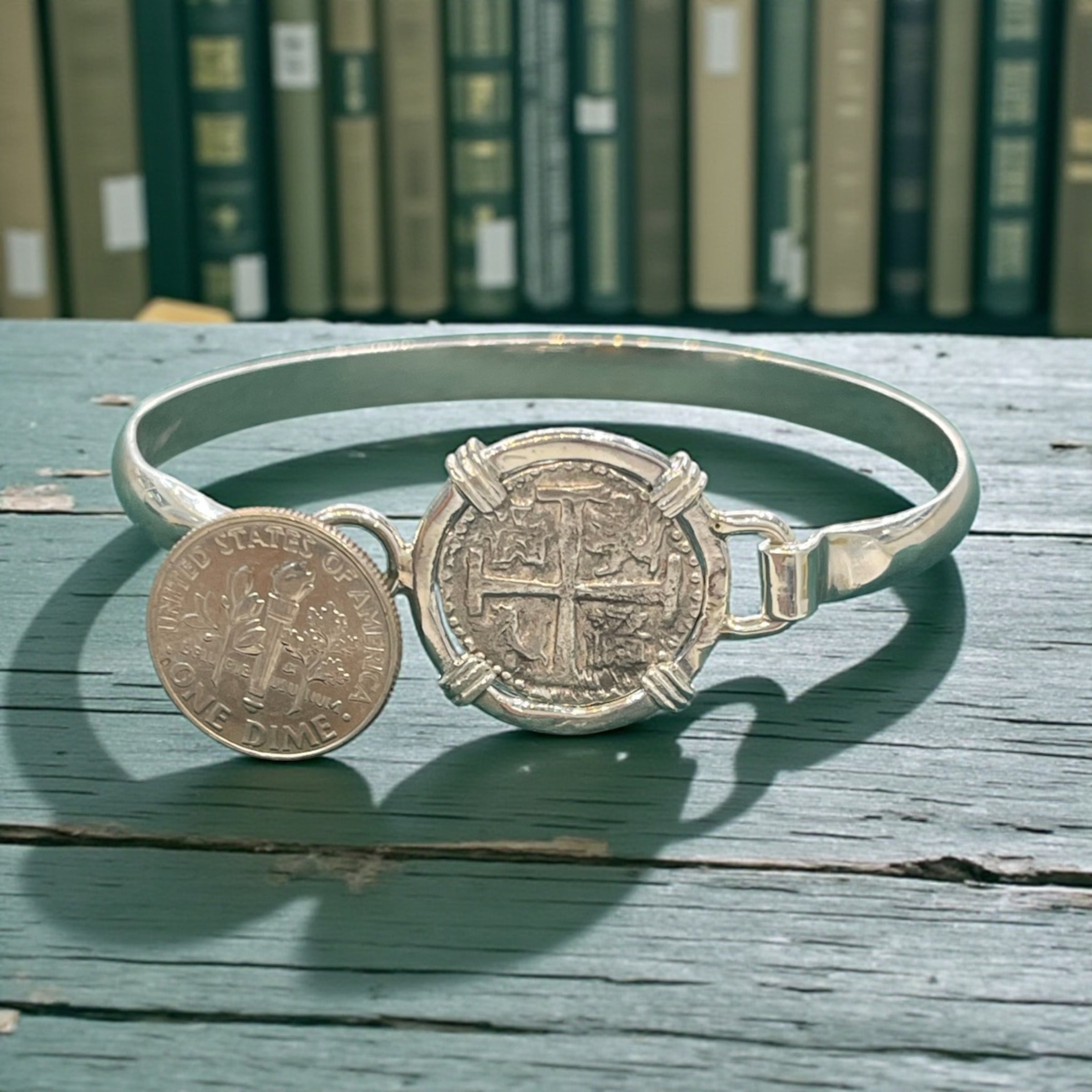 NUESTRA SENORA DE ATOCHA SOLID SILVER COIN BANGLE