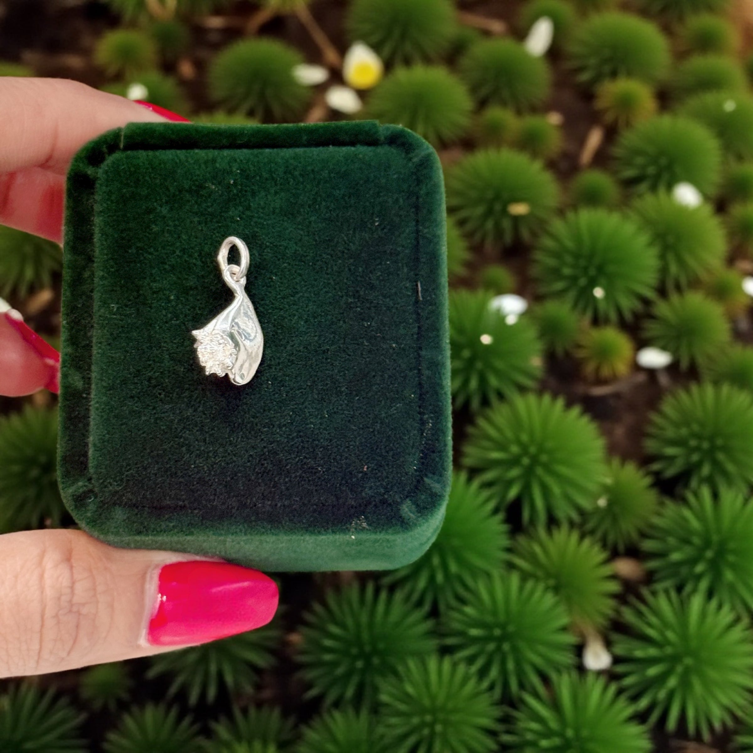 925 sterling silver handmade conch shell pendant