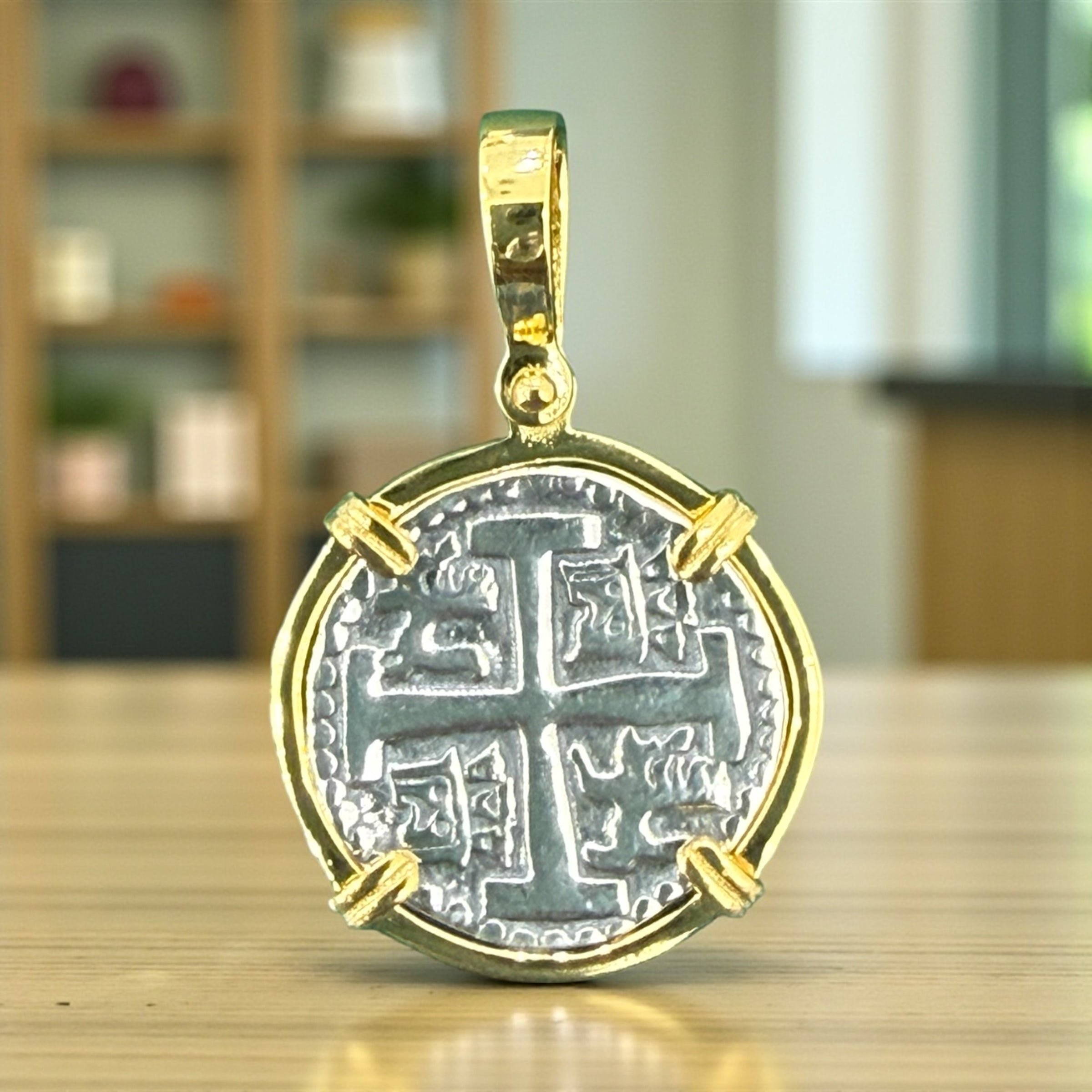 925 sterling silver atocha dime size coin pendant 18mm