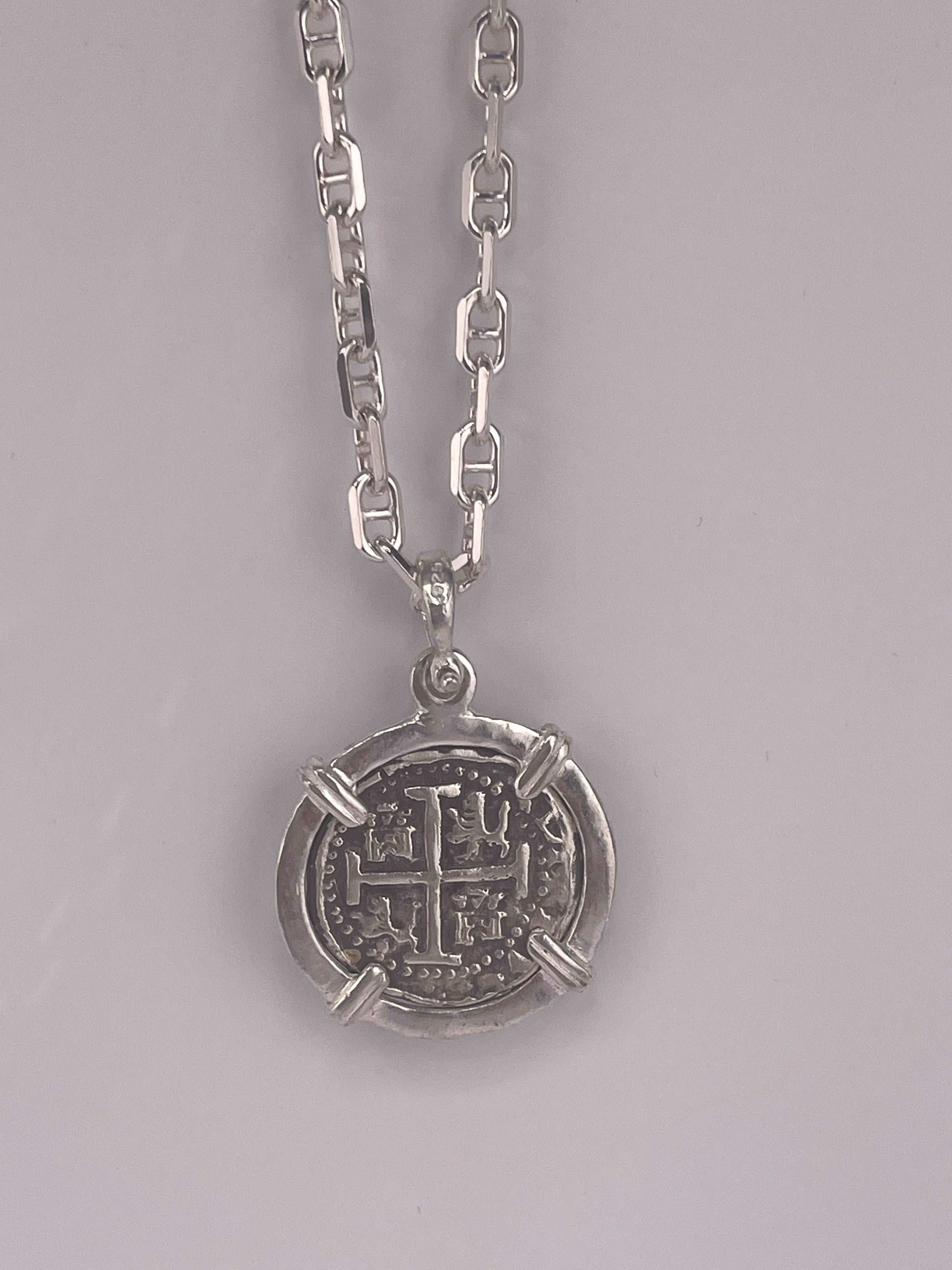 NUESTRA SENORA DE ATOCHA SOLID SILVER COIN PENDANT
