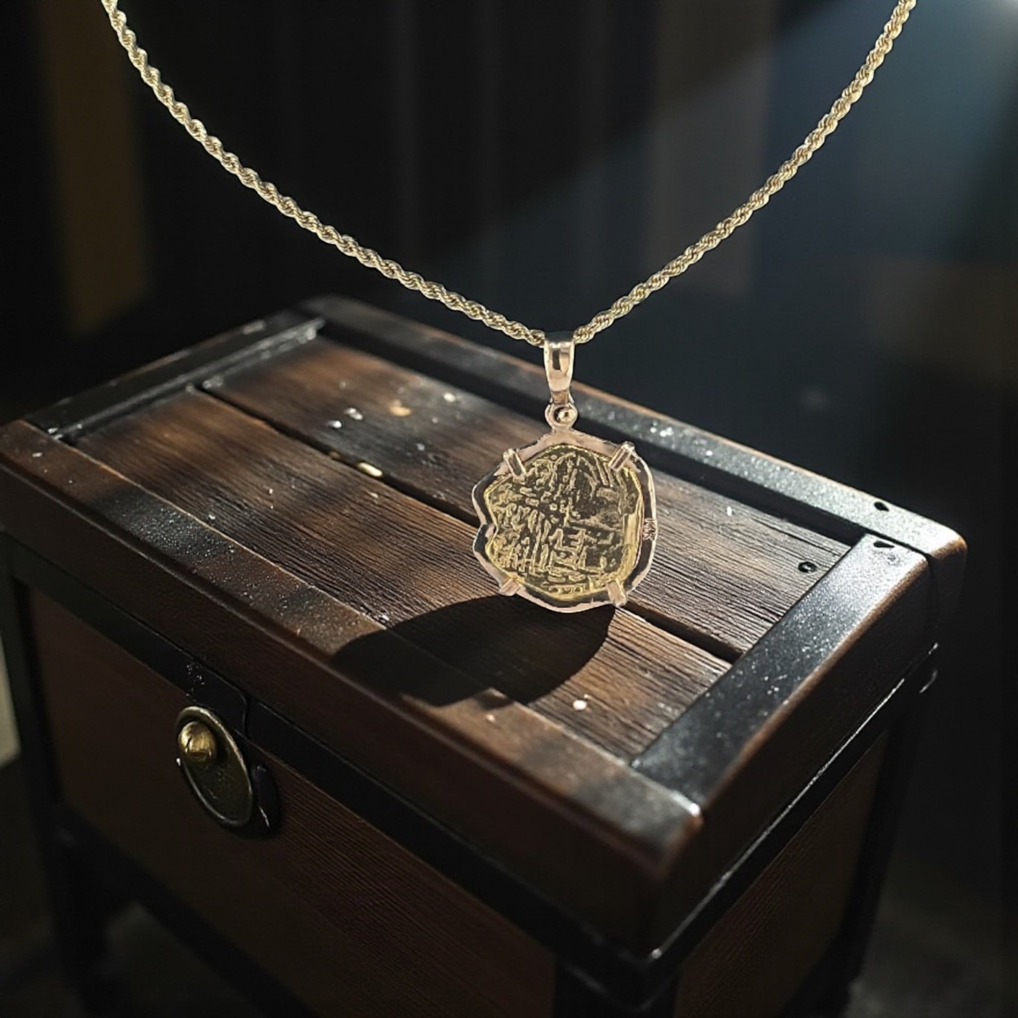 ATOCHA SHIPWRECK GOLD COIN PENDANT HANDMADE WITH 14k SOLID GOLD