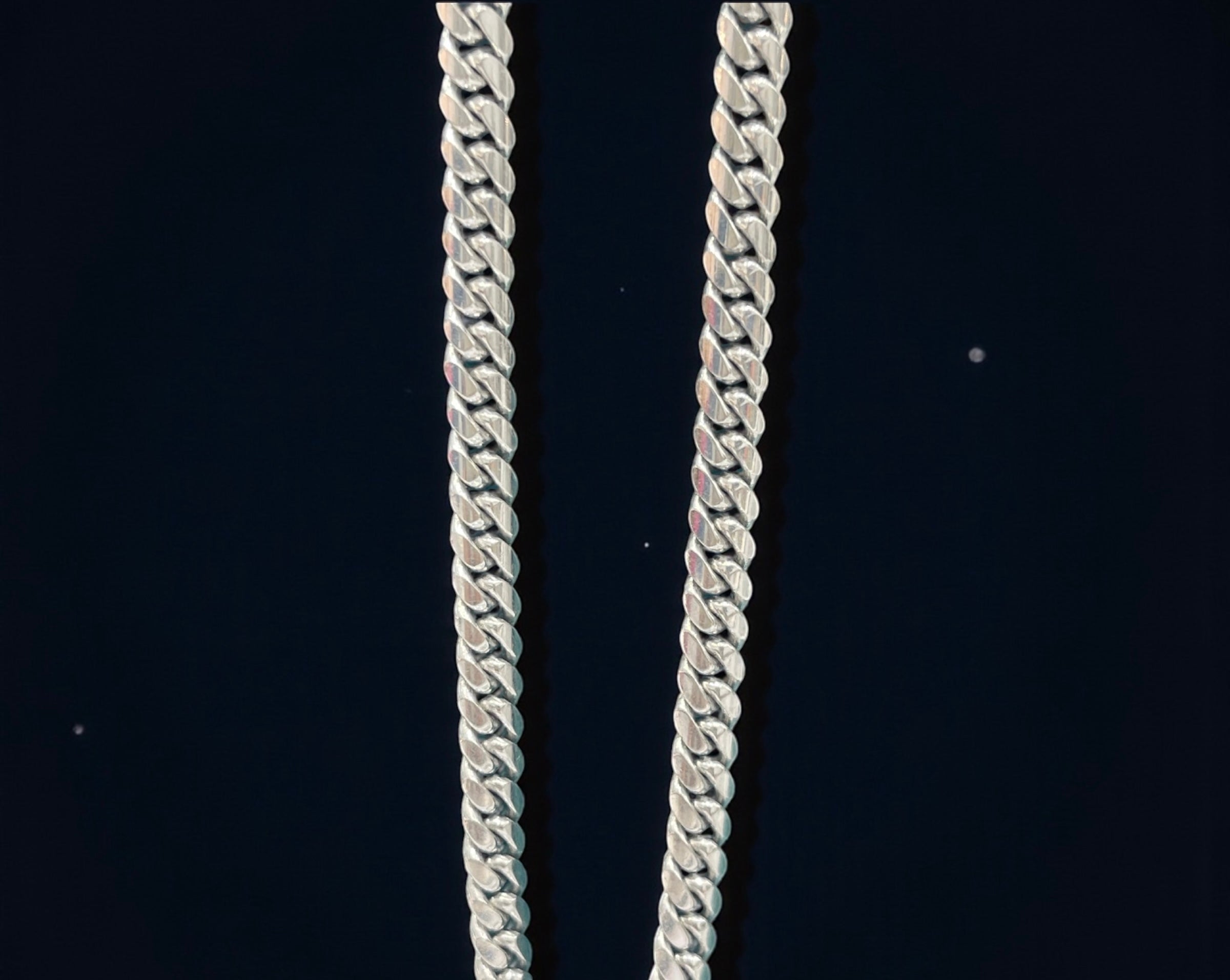14K REAL SOLID WHITE GOLD HEAVY CUBAN LINK CHAIN 5.5MM