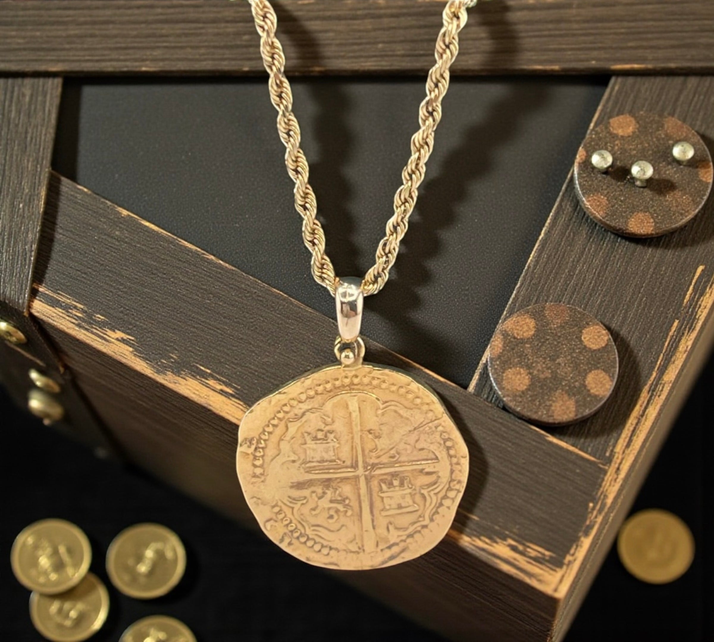 ATOCHA SHIPWRECK GOLD COIN PENDANT HANDMADE WITH 14k SOLID GOLD