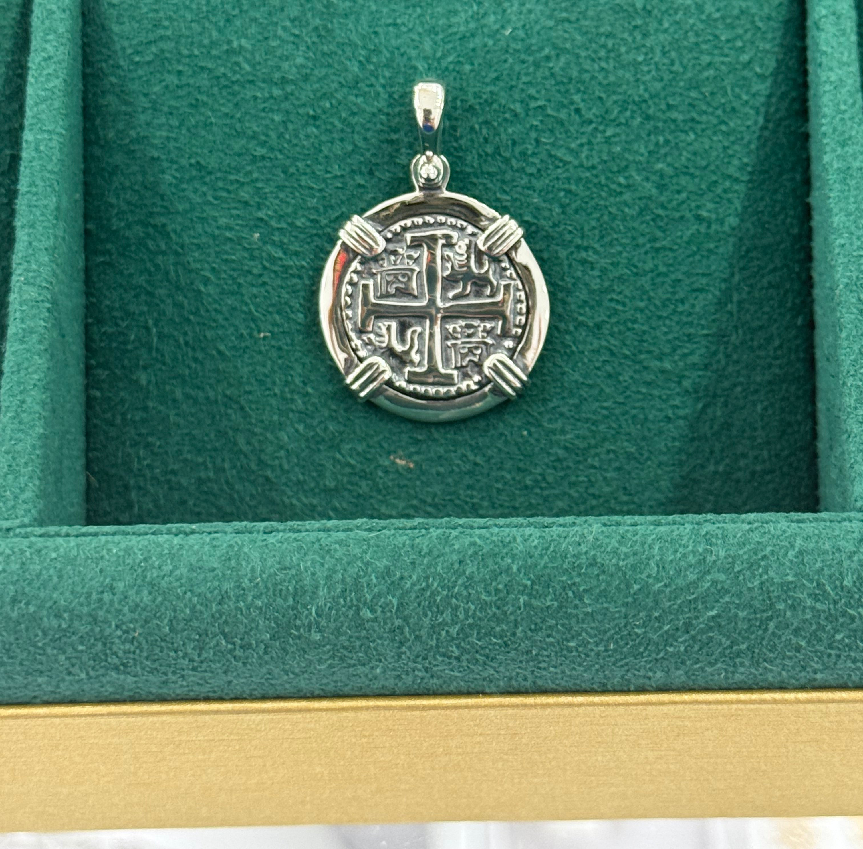 ATOCHA SOLID SILVER COIN PENDANT DIME SIZE