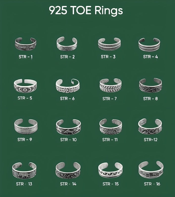 925 sterling silver toe rings