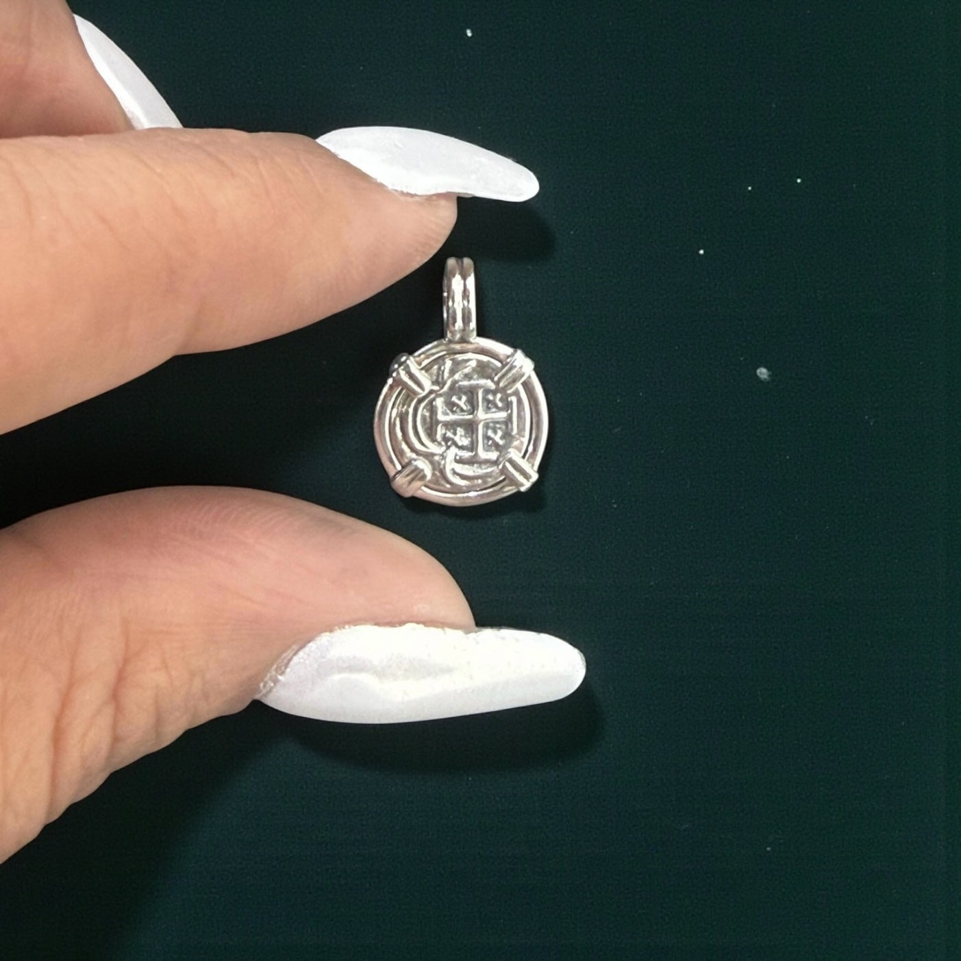 925 sterling silver atocha mini coin pendant 12mm