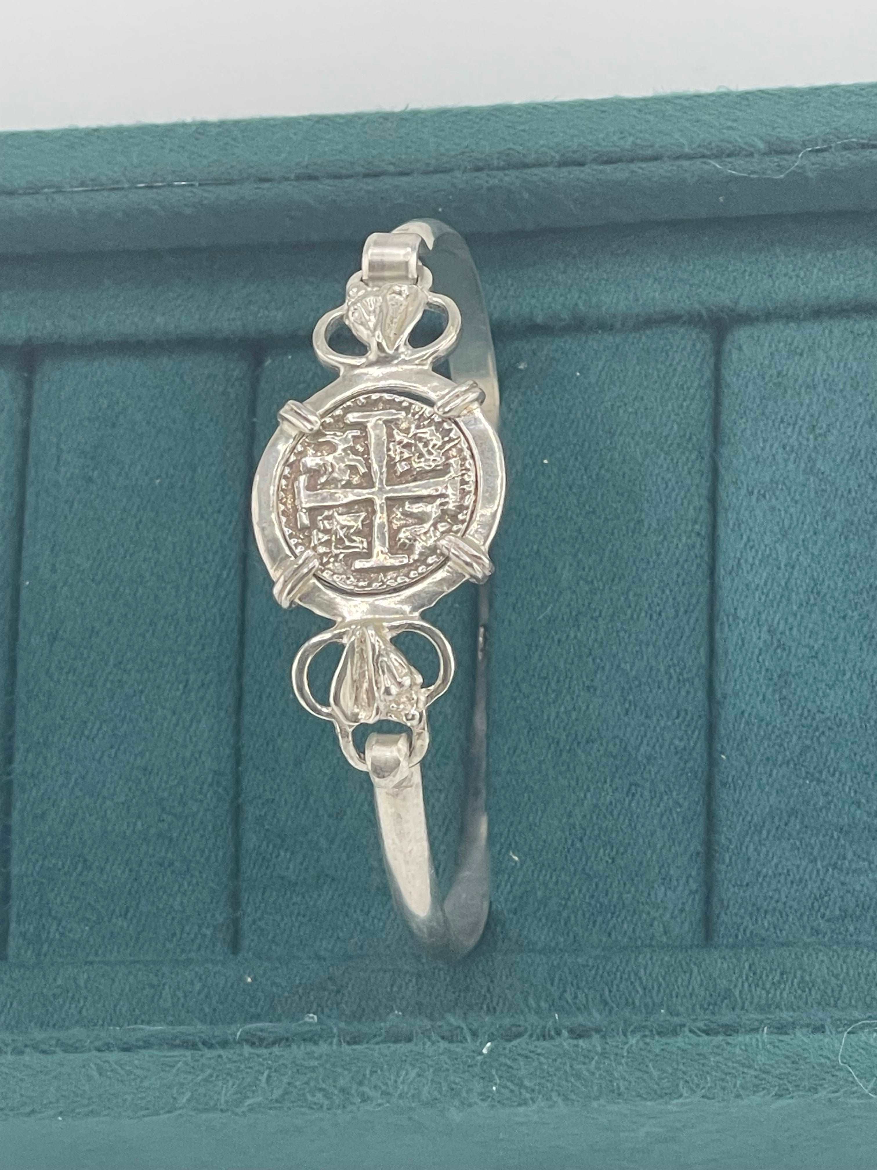 NUESTRA SENORA DE ATOCHA SOLID SILVER COIN BANGLE