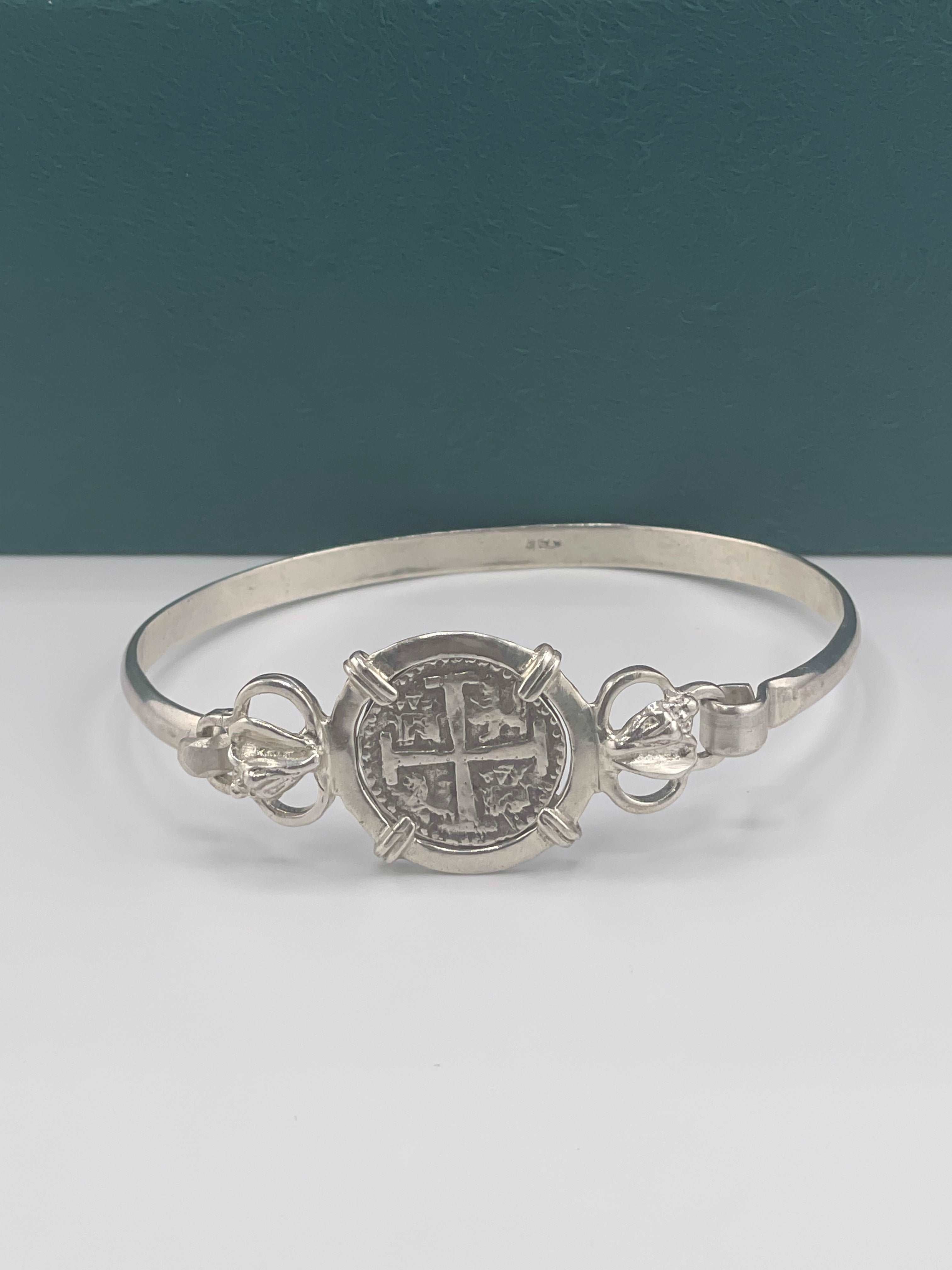 NUESTRA SENORA DE ATOCHA SOLID SILVER COIN BANGLE