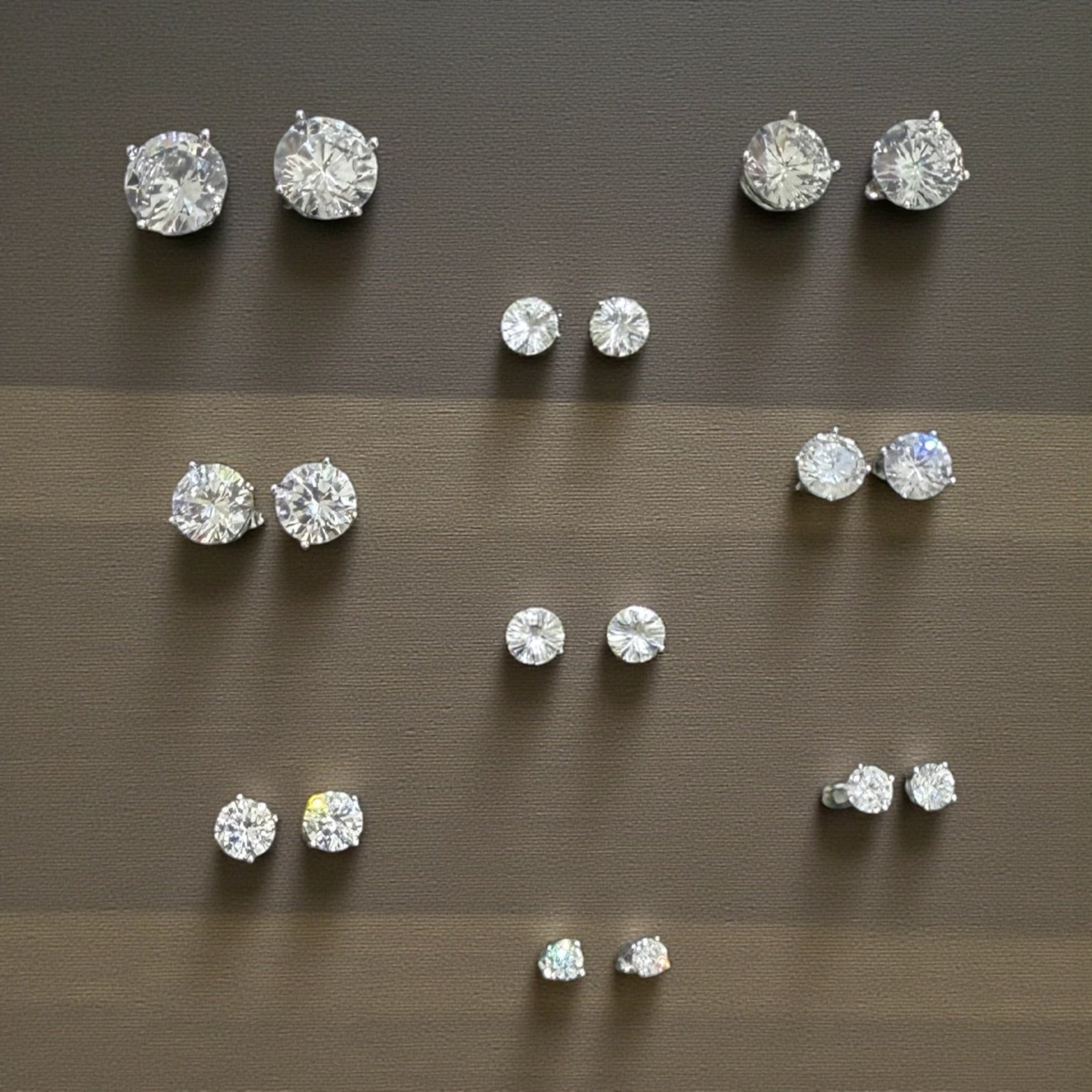 925 sterling silver crystal stud earrings