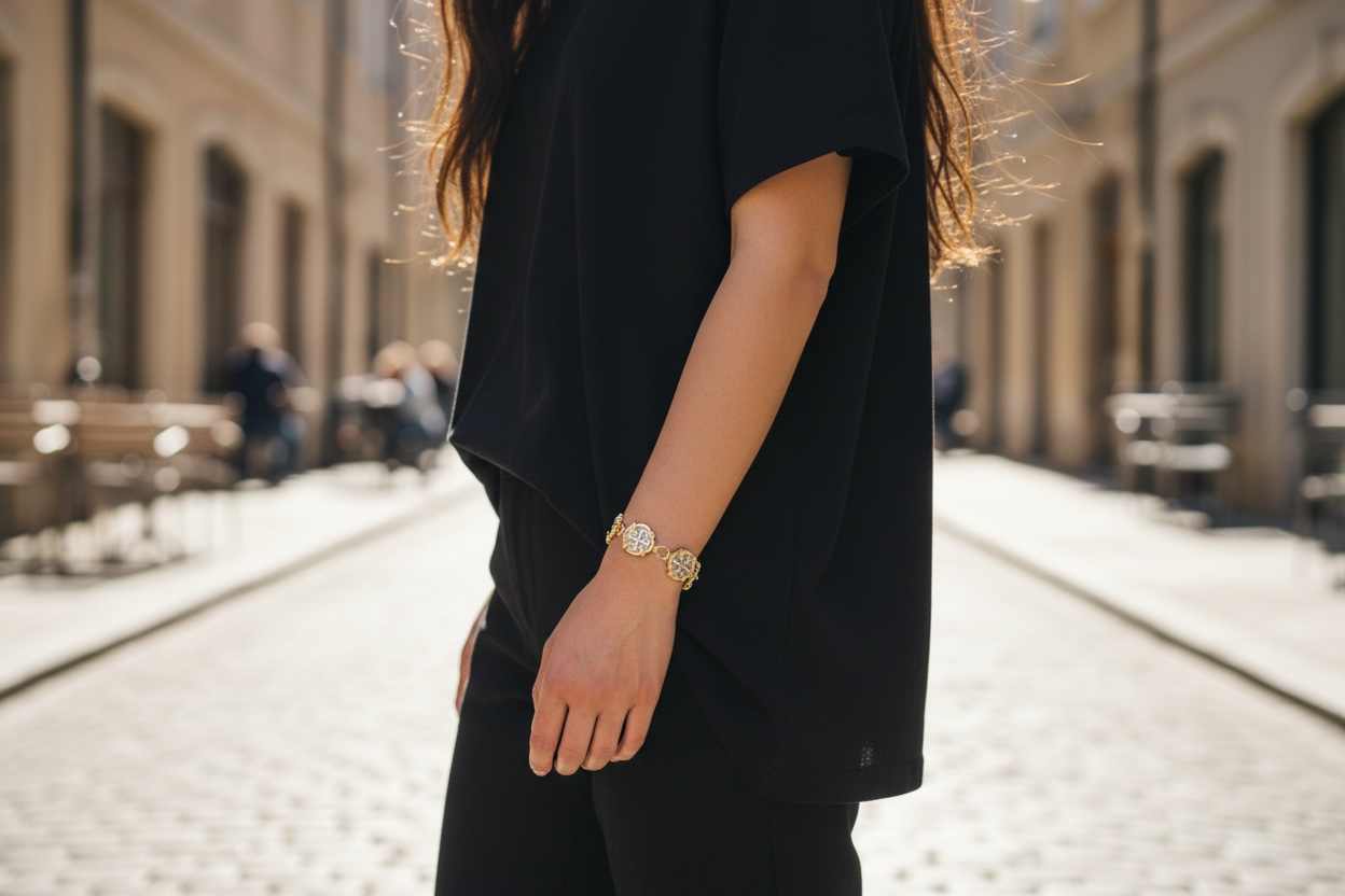 BEAUTIFUL ATOCHA 925 STERLING SILVER COIN BRACELET IN SHACKLE LINK ADJUSTABLE 6” to 7” BOTH