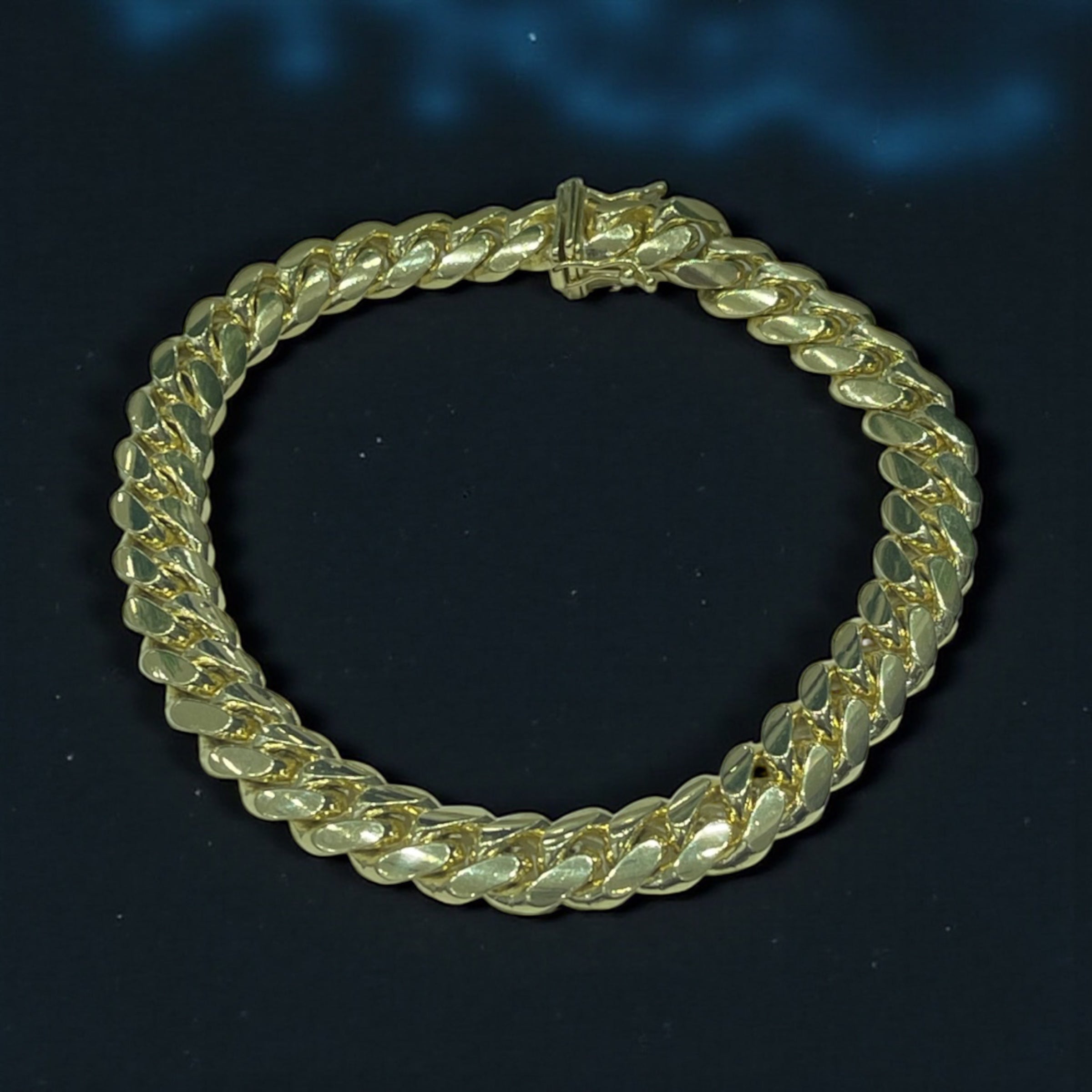 14K SOLID REAL GOLD MIAMI CU-BAN LINK HEAVY WEIGHT BRACELET 9MM