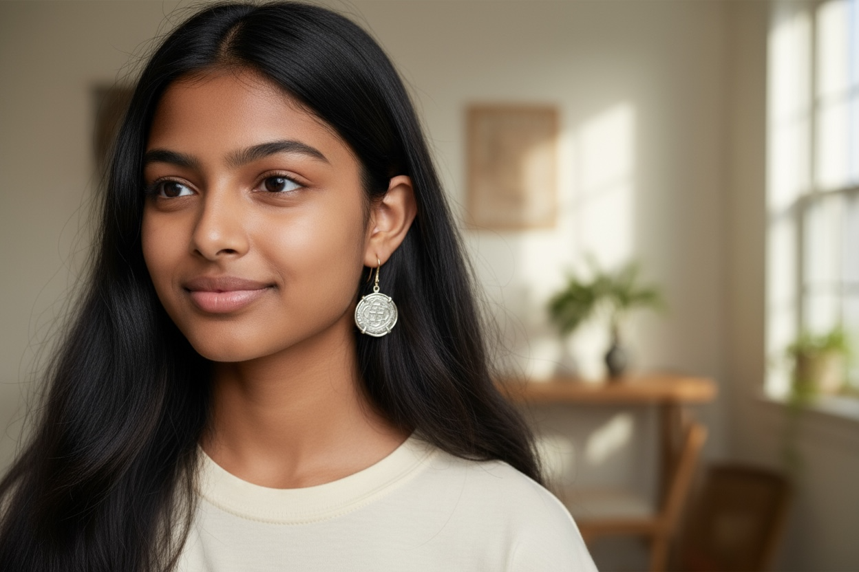 GORGEOUS ATOCHA SILVER COIN EARRINGS