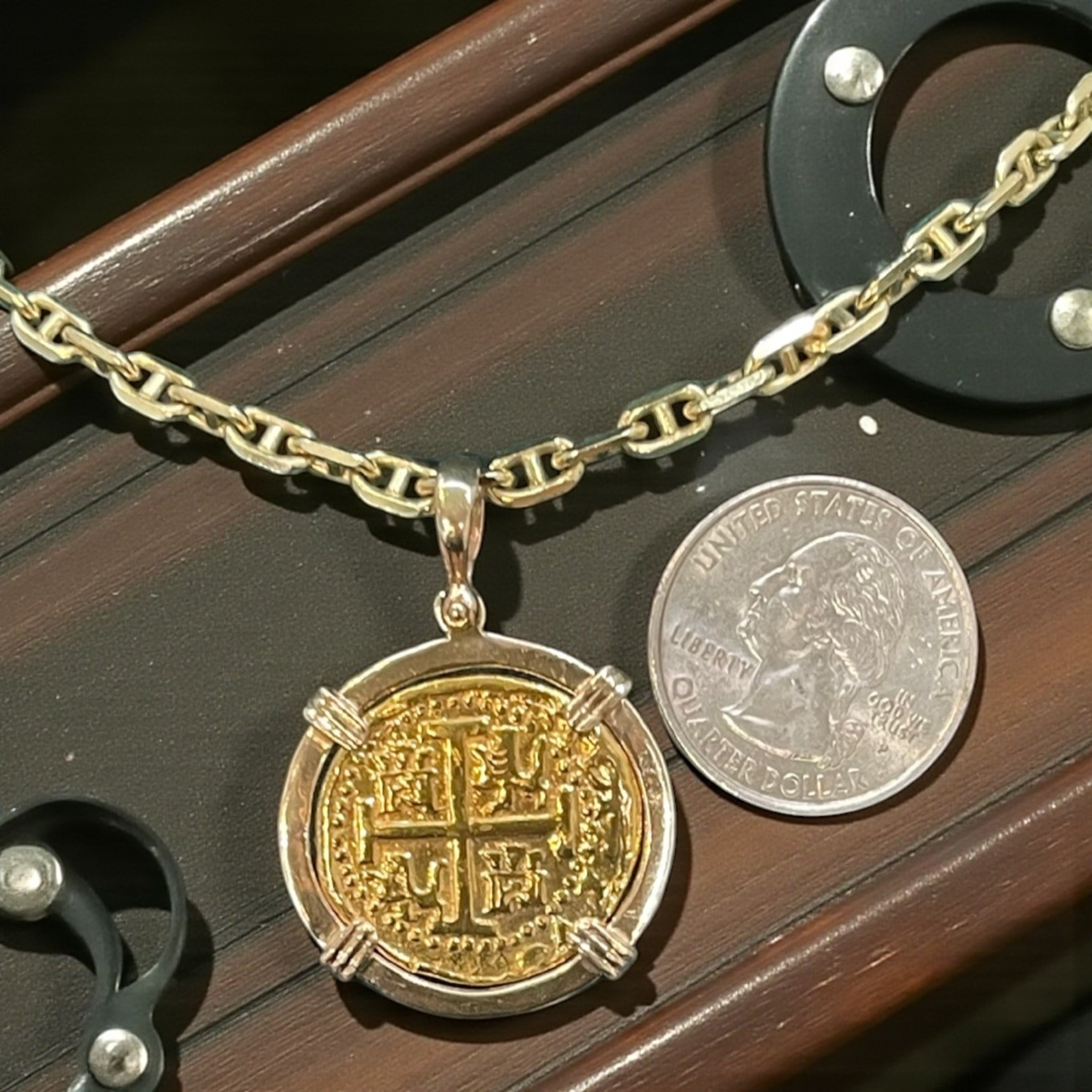 ATOCHA SHIPWRECK GOLD COIN PENDANT HANDMADE WITH 14k SOLID GOLD