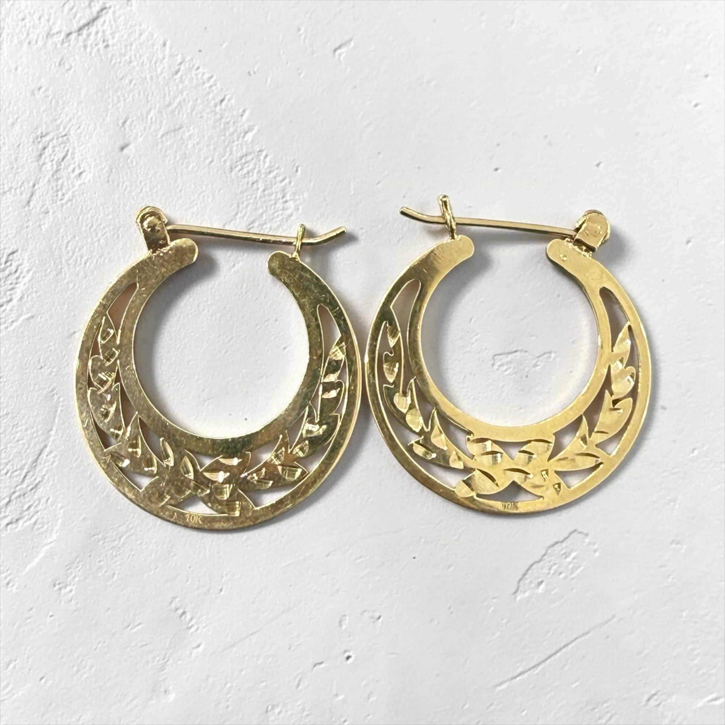 10K REAL GOLD HANDMADE CUBAN HOOP EARRINGS