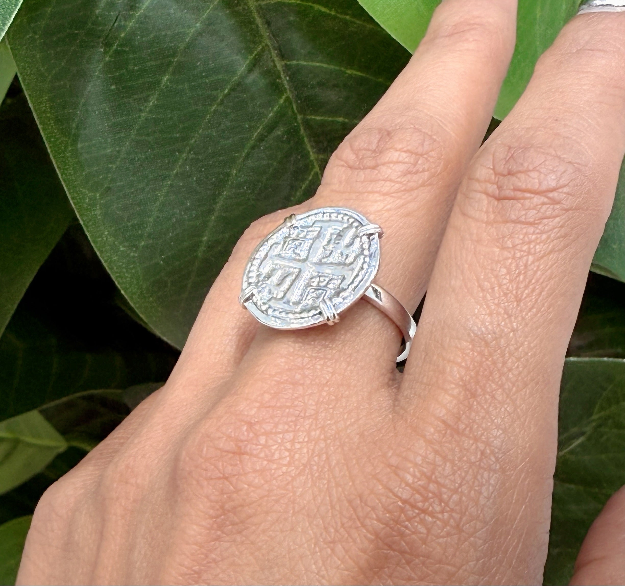 ATOCHA SILVER COIN RING
