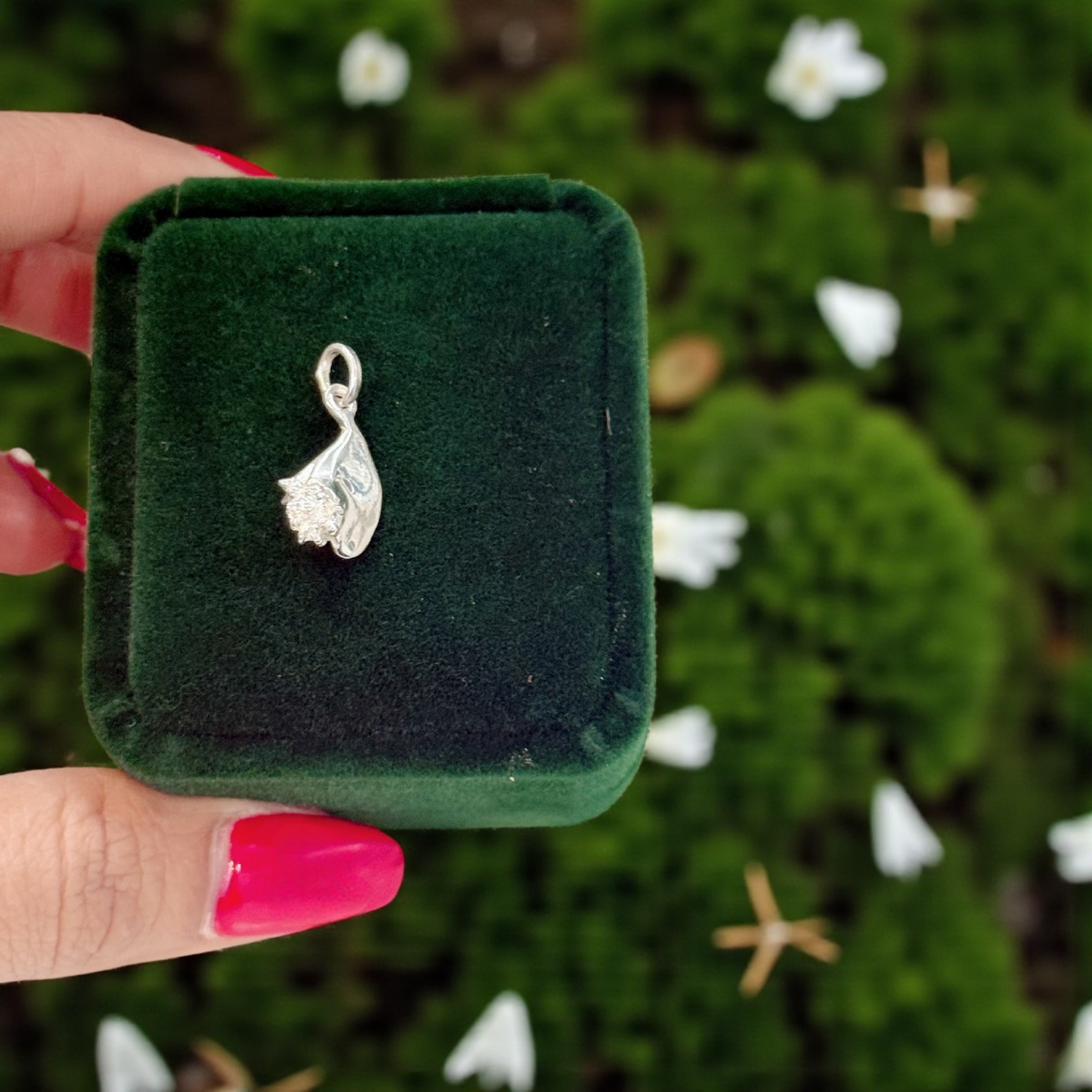 925 sterling silver handmade conch shell pendant