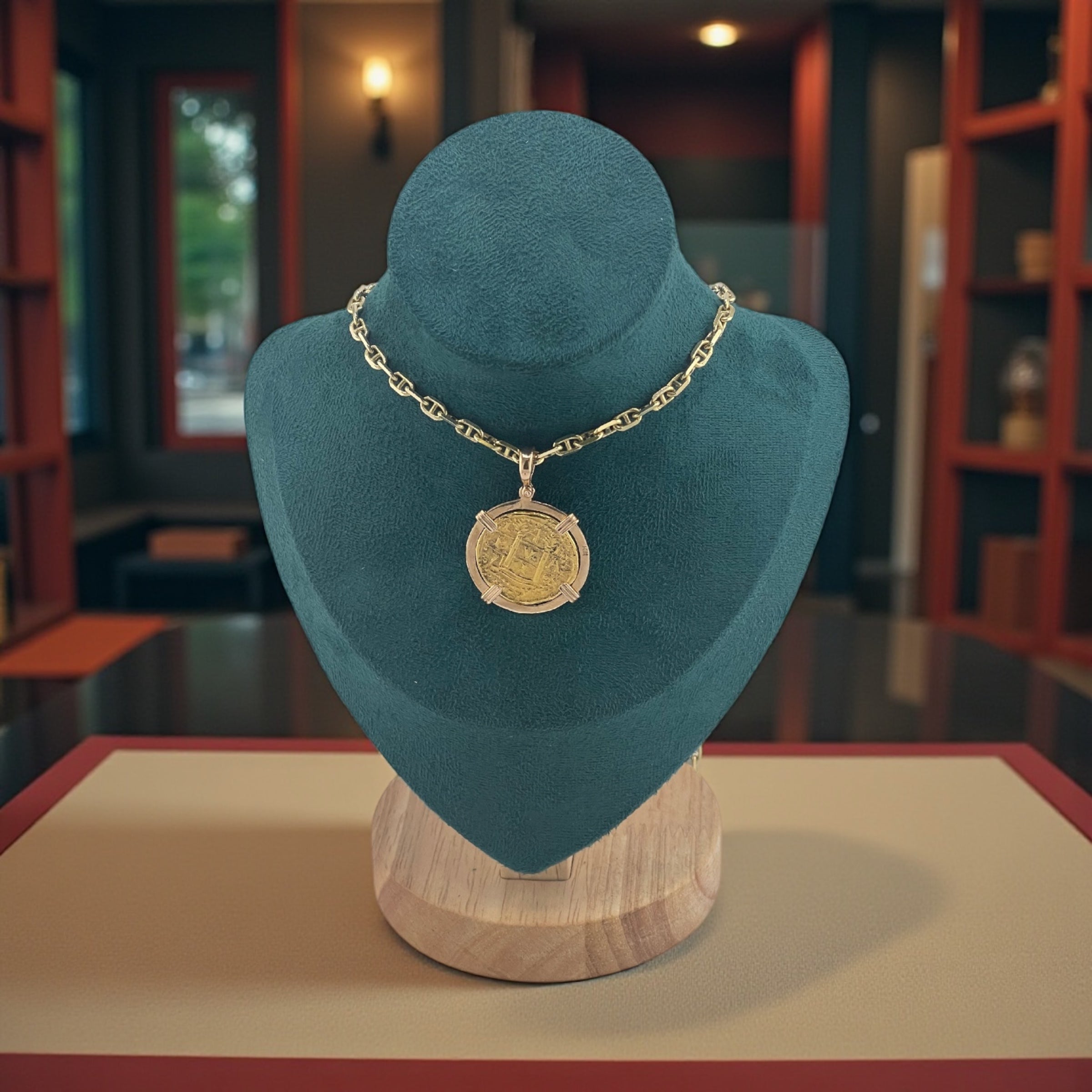 ATOCHA SHIPWRECK GOLD COIN PENDANT HANDMADE WITH 14k SOLID GOLD