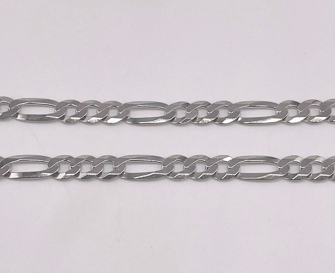 925 ITALIAN SOLID STERLING SILVER FIGARO CHAIN 6MM