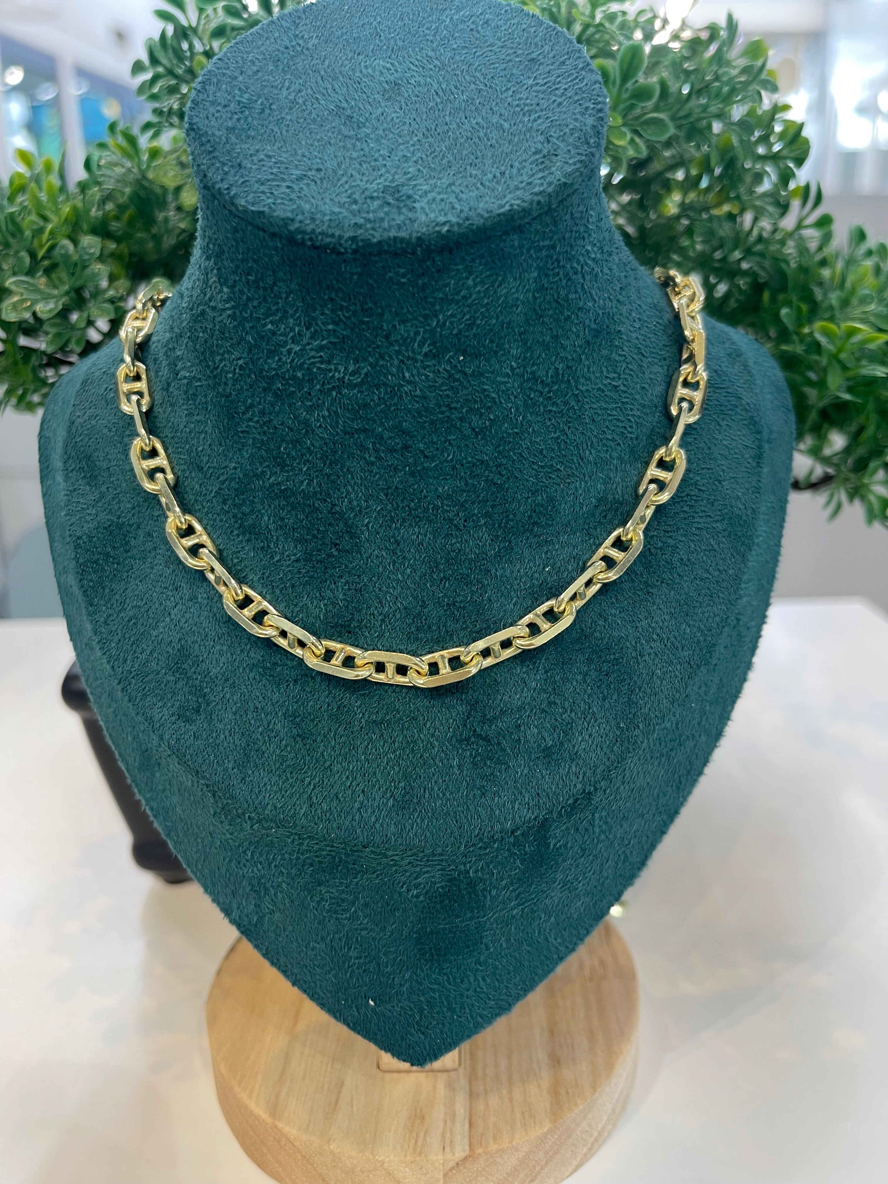 14K REAL SOLID GOLD HEAVY BEAUTIFUL ANCHOR CHAIN 5.5MM