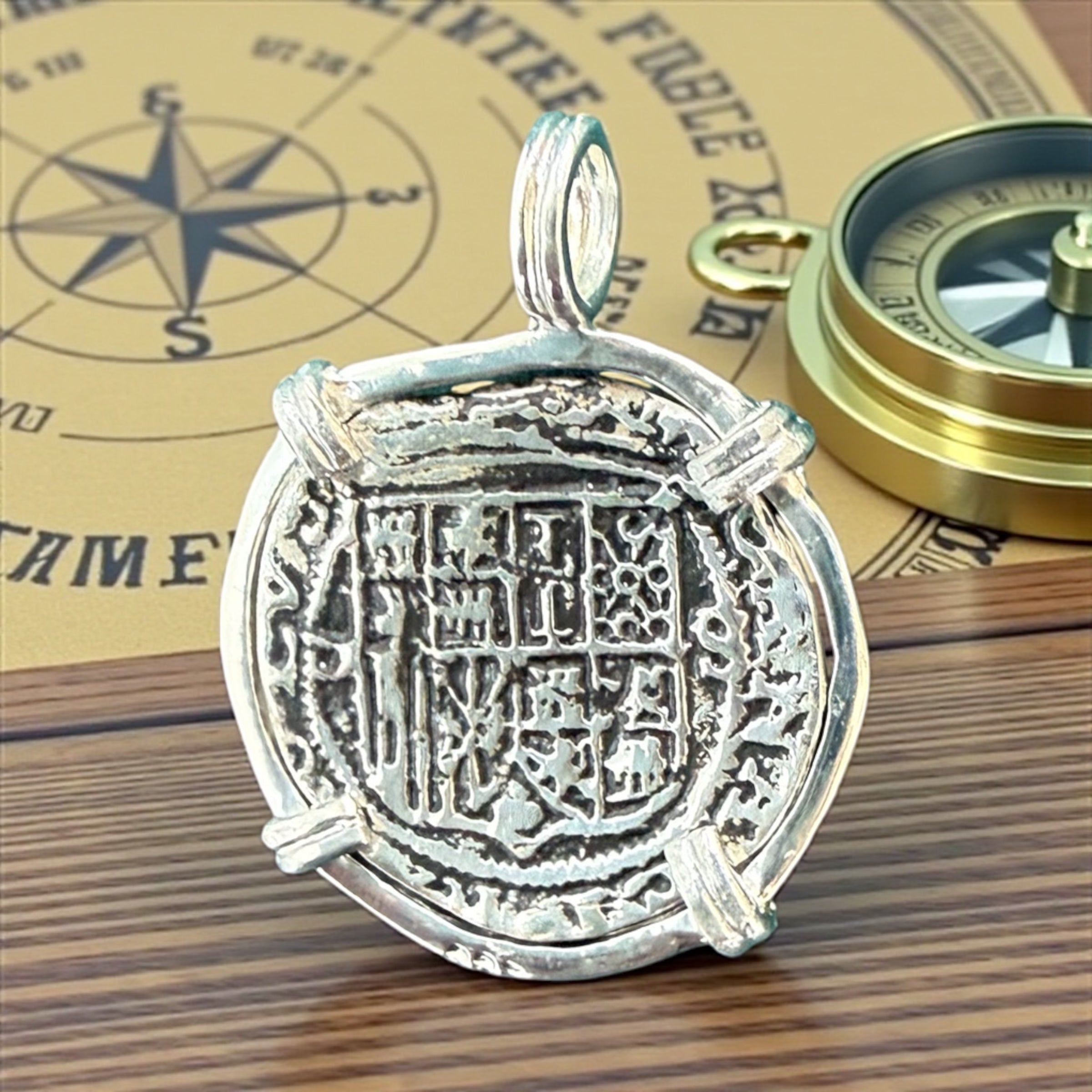 ATOCHA SOLID SILVER COIN PENDANT