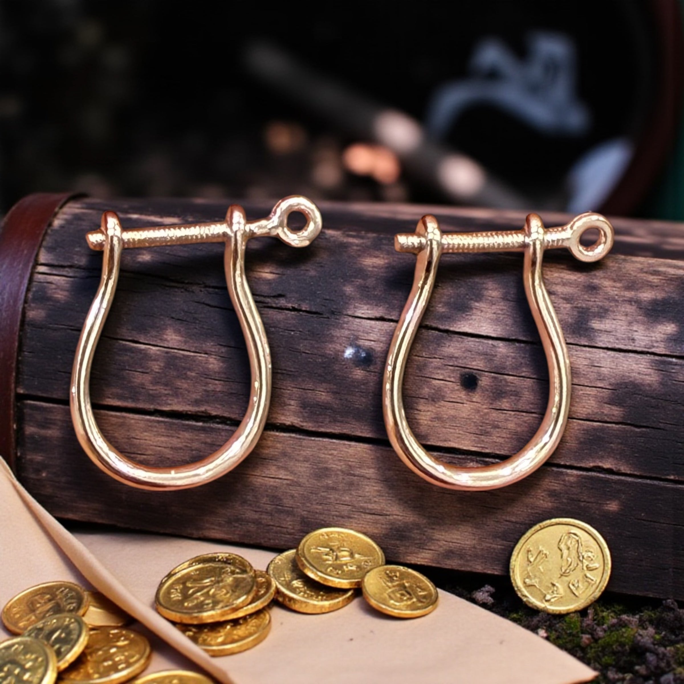 Mini 925 sterling silver shackle earrings