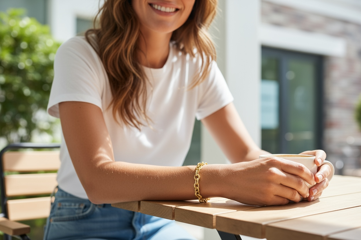 14k solid real solid gold handmade money chain bracelet 5mm