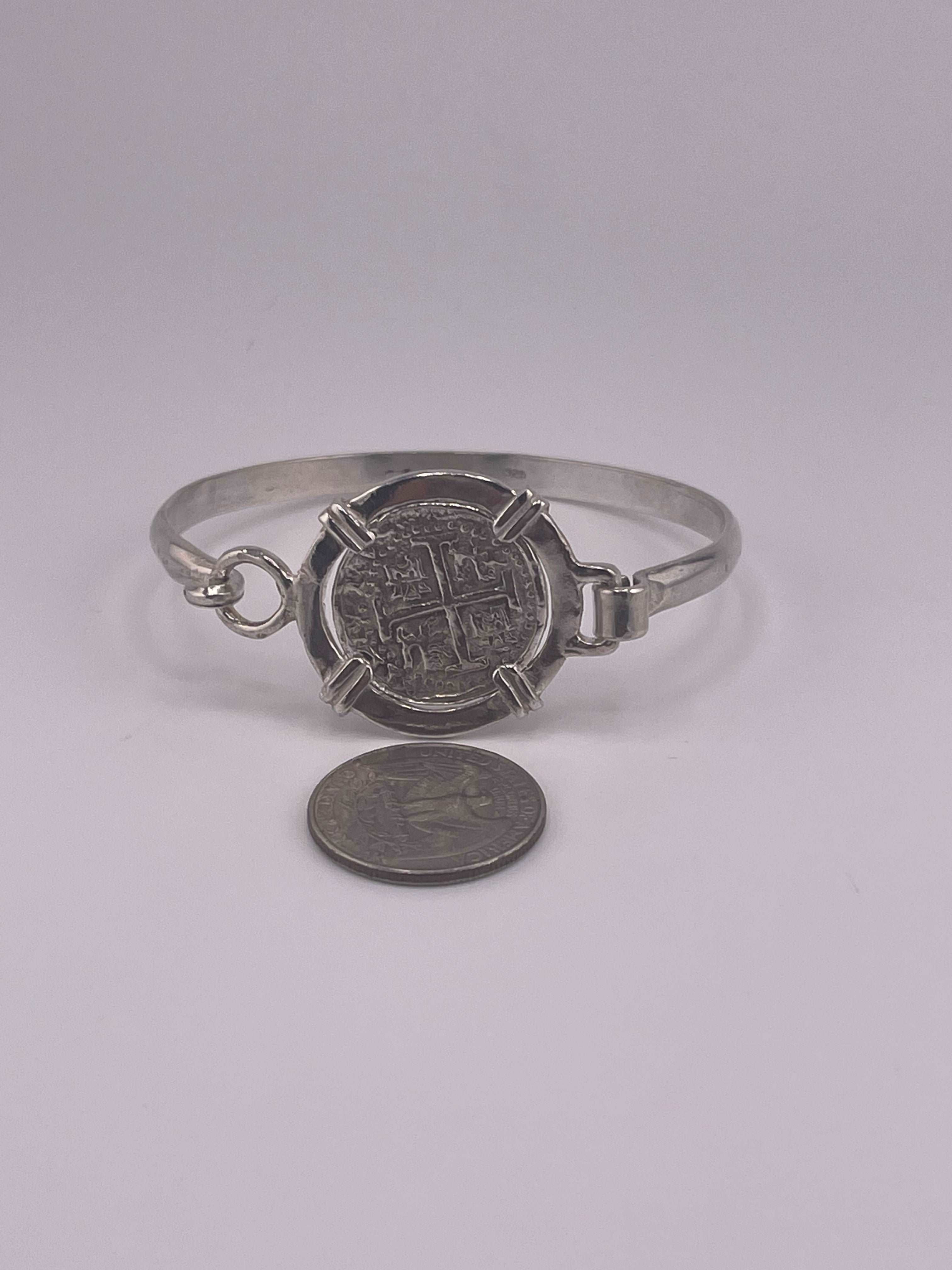 NUESTRA SENORA DE ATOCHA SOLID SILVER COIN BANGLE