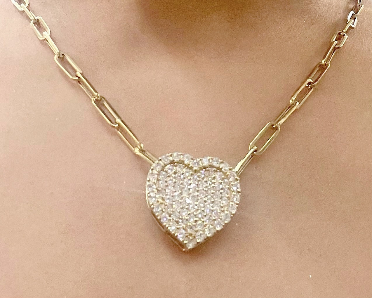 10K REAL GOLD CRYSTAL HEART PENDANT đź’ť