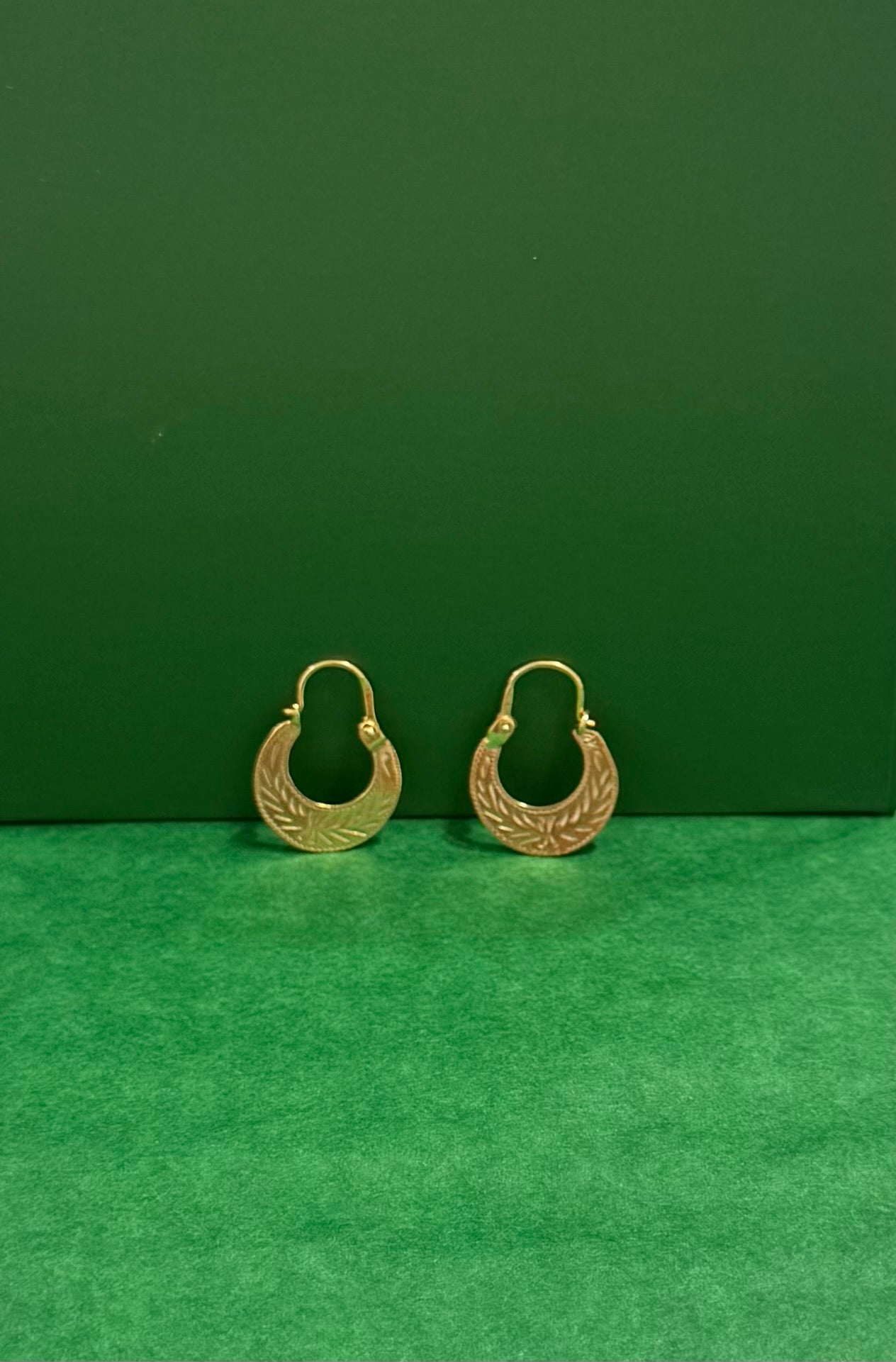 14K REAL GOLD HANDMADE MINI CUBAN HOOP EARRINGS