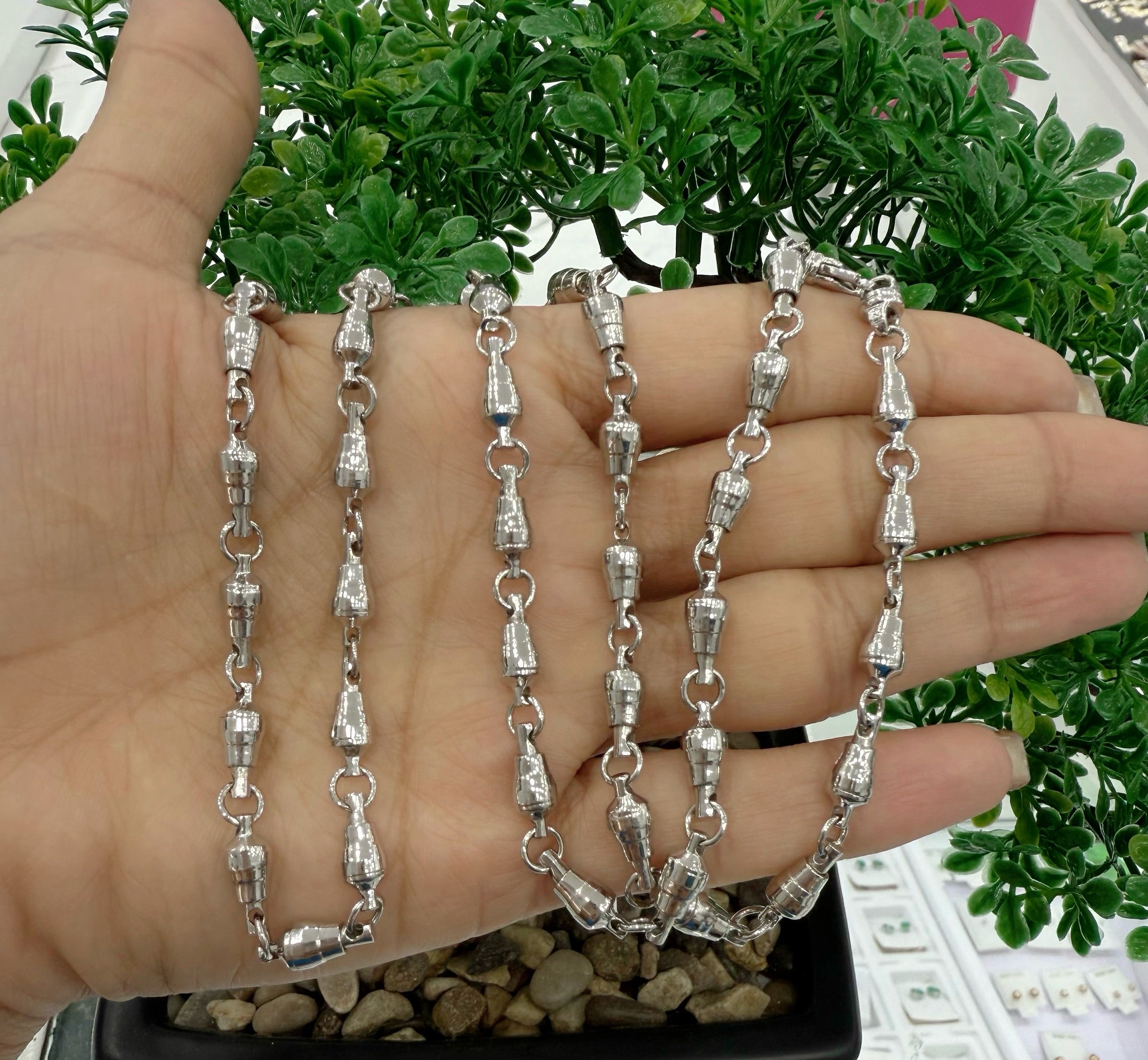 925 ITALIAN SOLID STERLING SILVER SWIVEL CHAIN 4MM