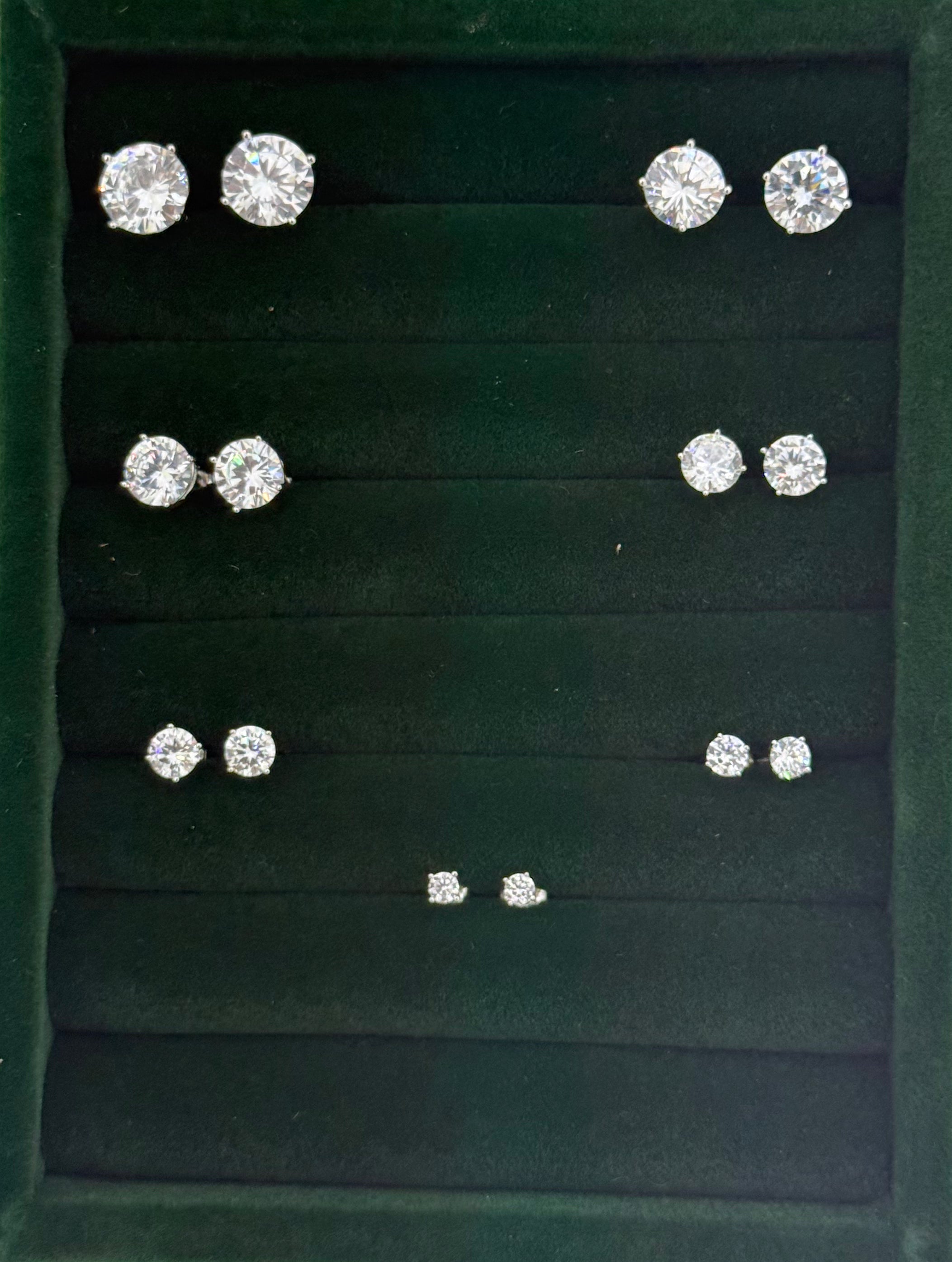 925 sterling silver crystal stud earrings