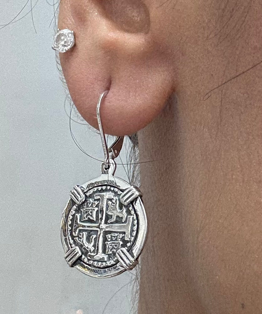 ATOCHA SILVER MINI COIN EARRINGS DIME SIZE