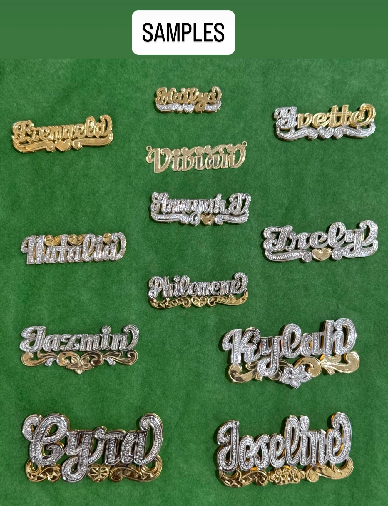 Beautiful 14k Real Gold Custom Single Name Plate Pendant