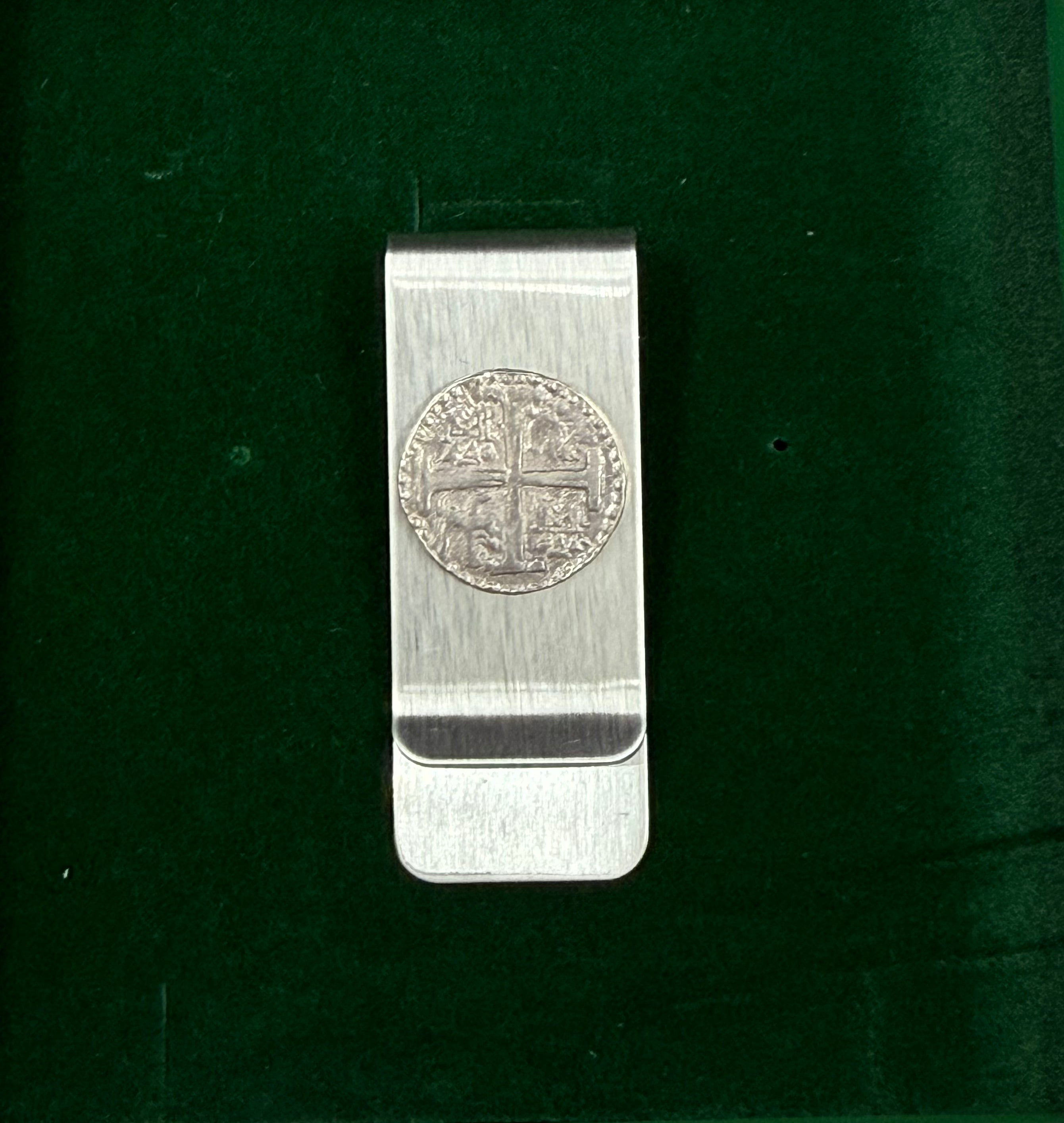 Atocha coin money clip in stainless steel