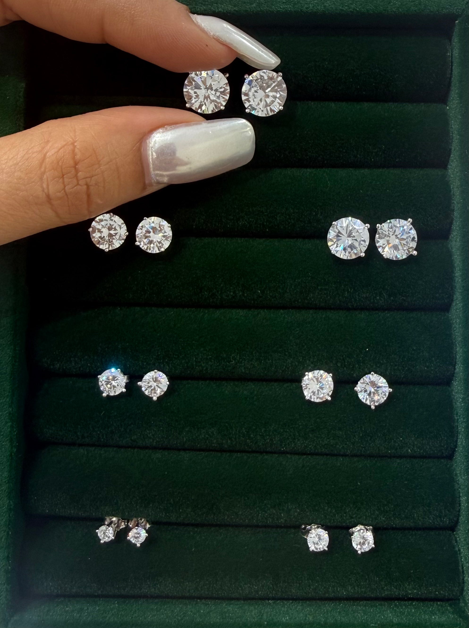 925 sterling silver crystal stud earrings