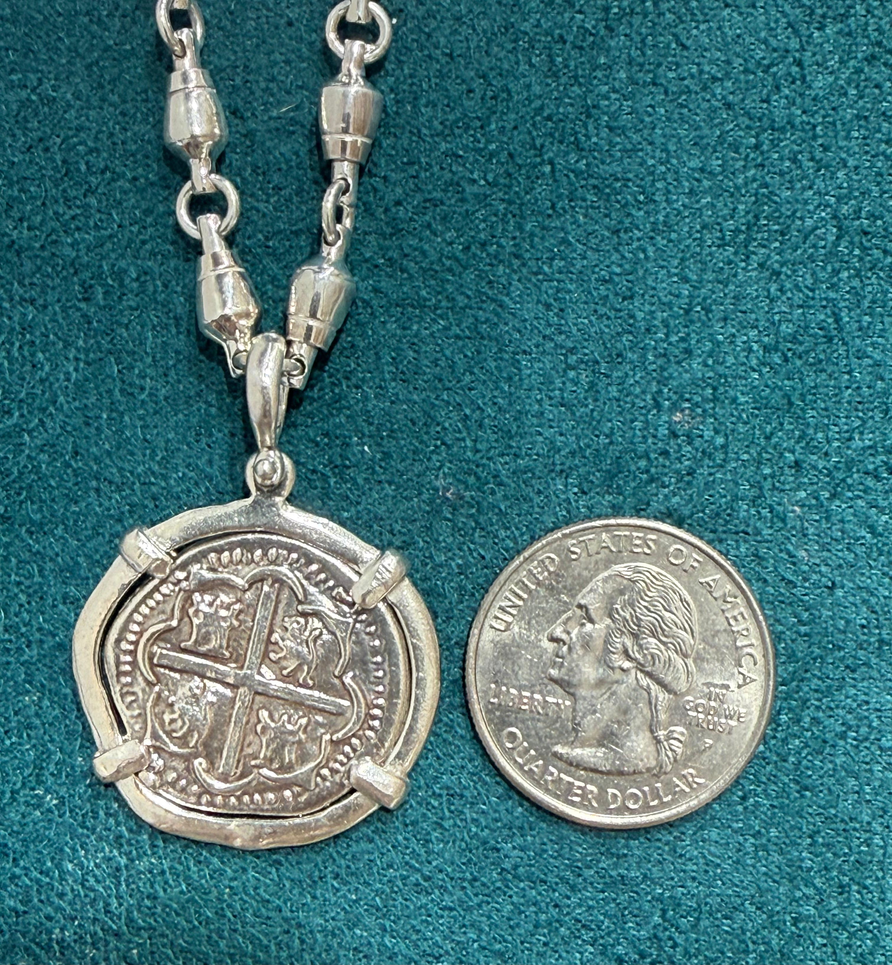 ATOCHA SOLID SILVER COIN PENDANT